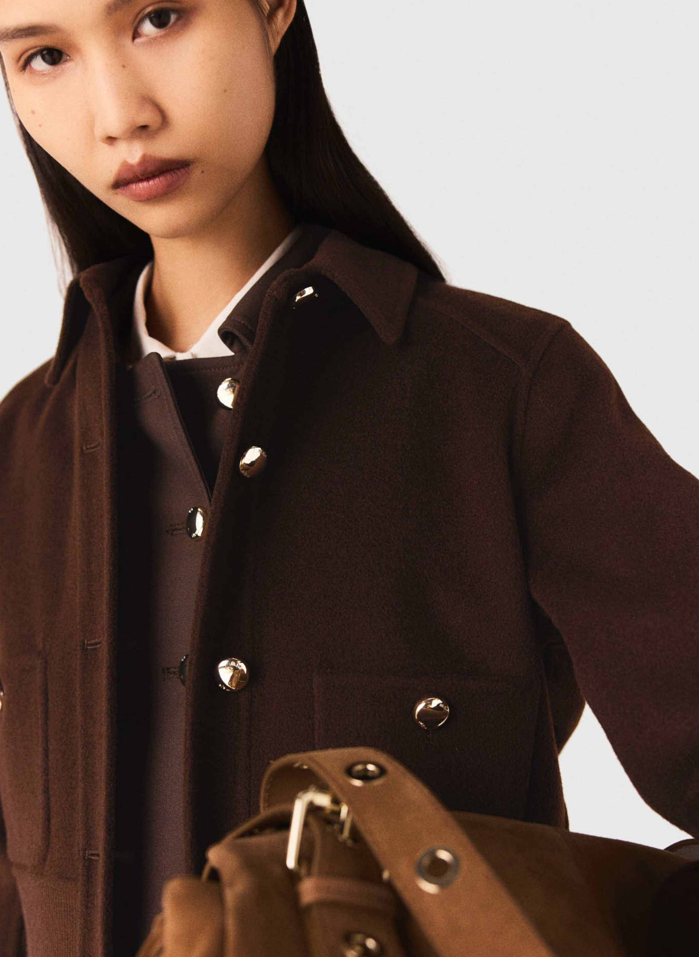 Blouson aus Wollmix mit klassischem Kragen MAJE Braun