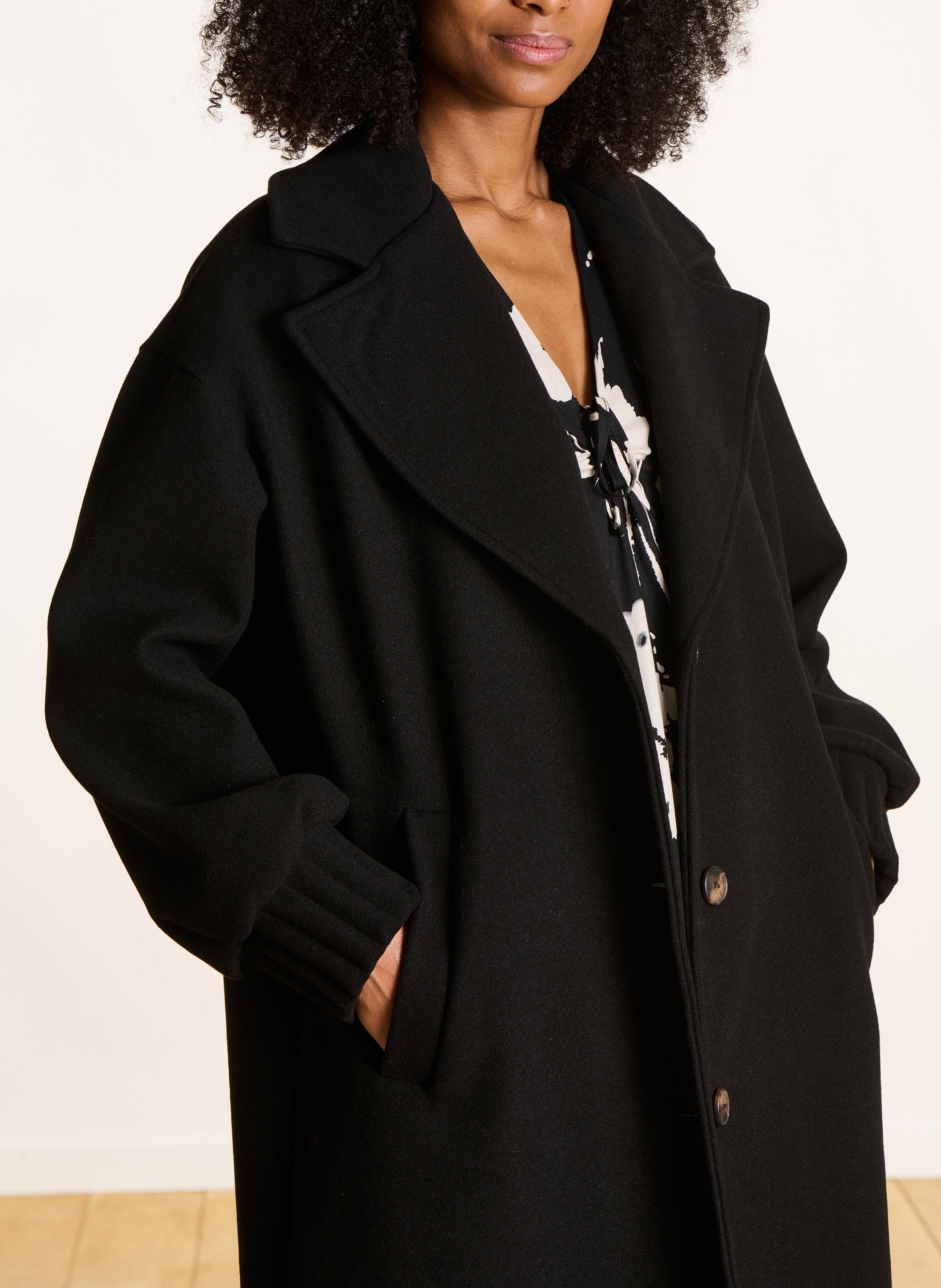 Jas met reverskraag LA FEE MARABOUTEE Zwart