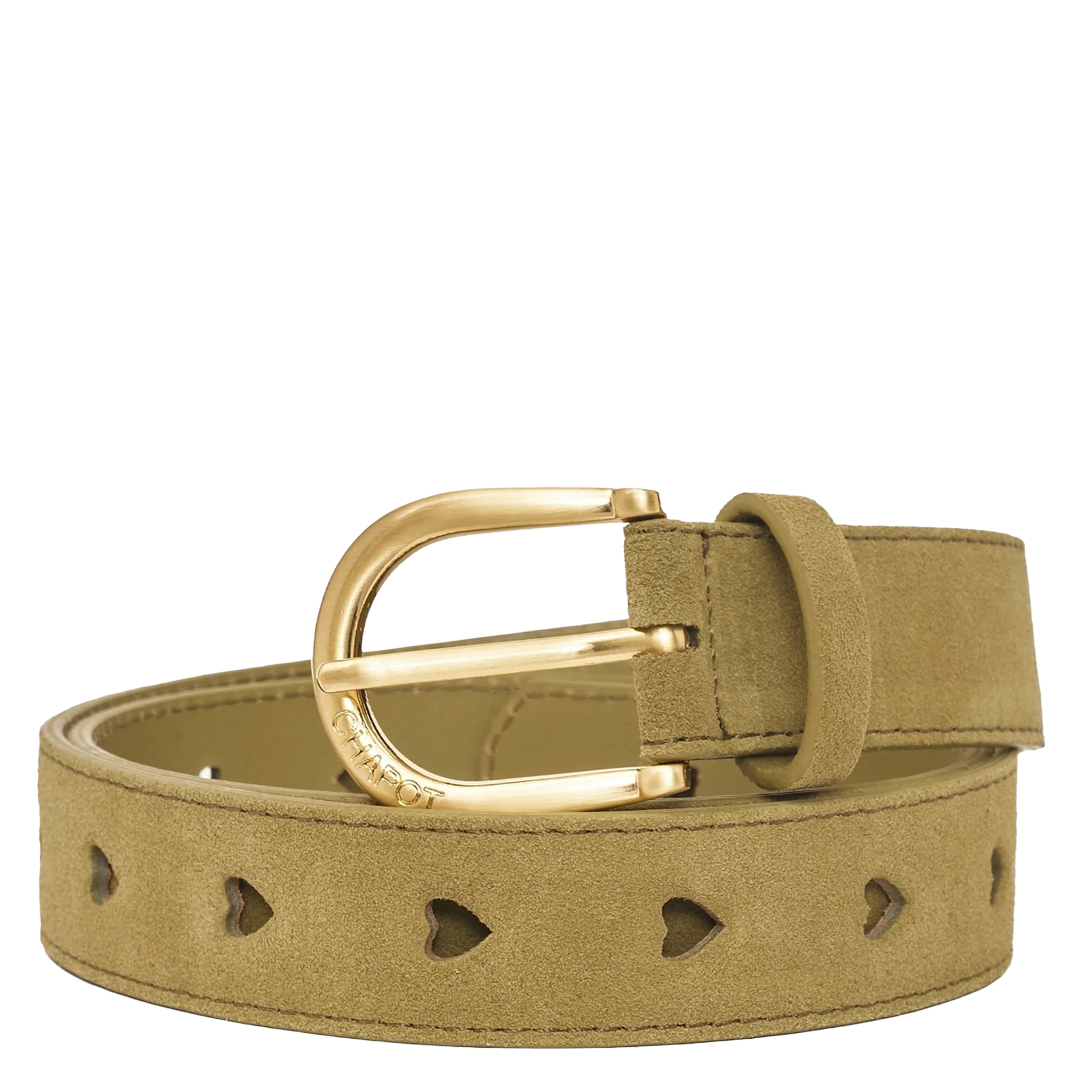 Suède riem met leren hartdetails FABIENNE CHAPOT