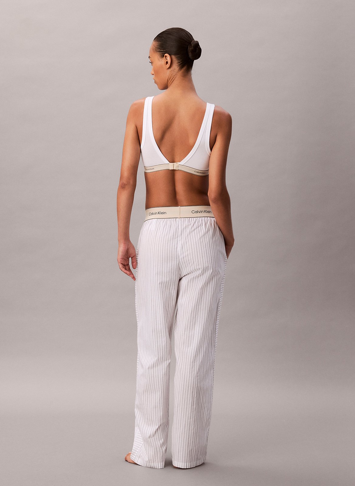 Pantalon droit à rayures CALVIN KLEIN UNDERWEAR Blanc