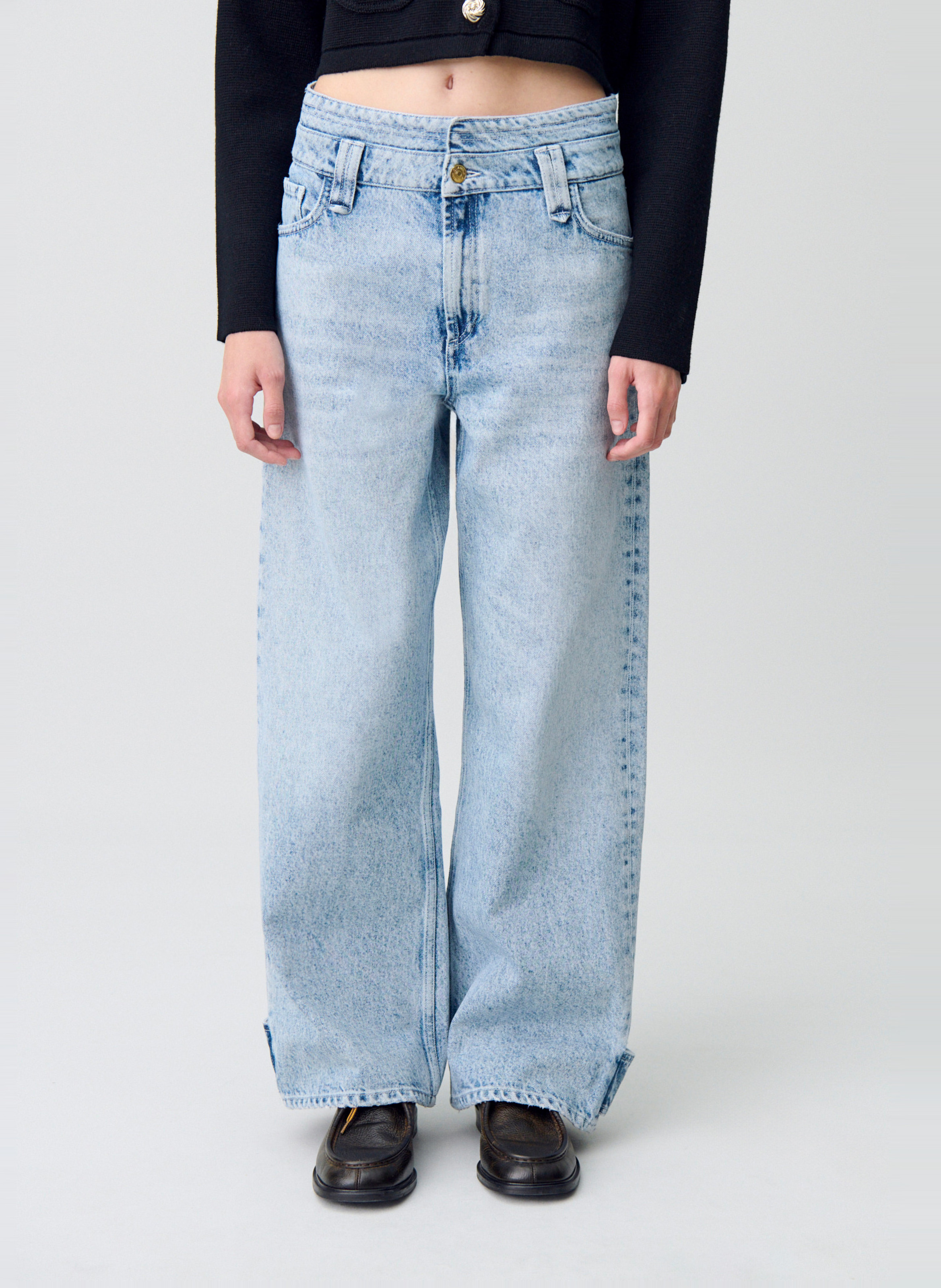 Jean large délavé en coton CLAUDIE PIERLOT Bleu