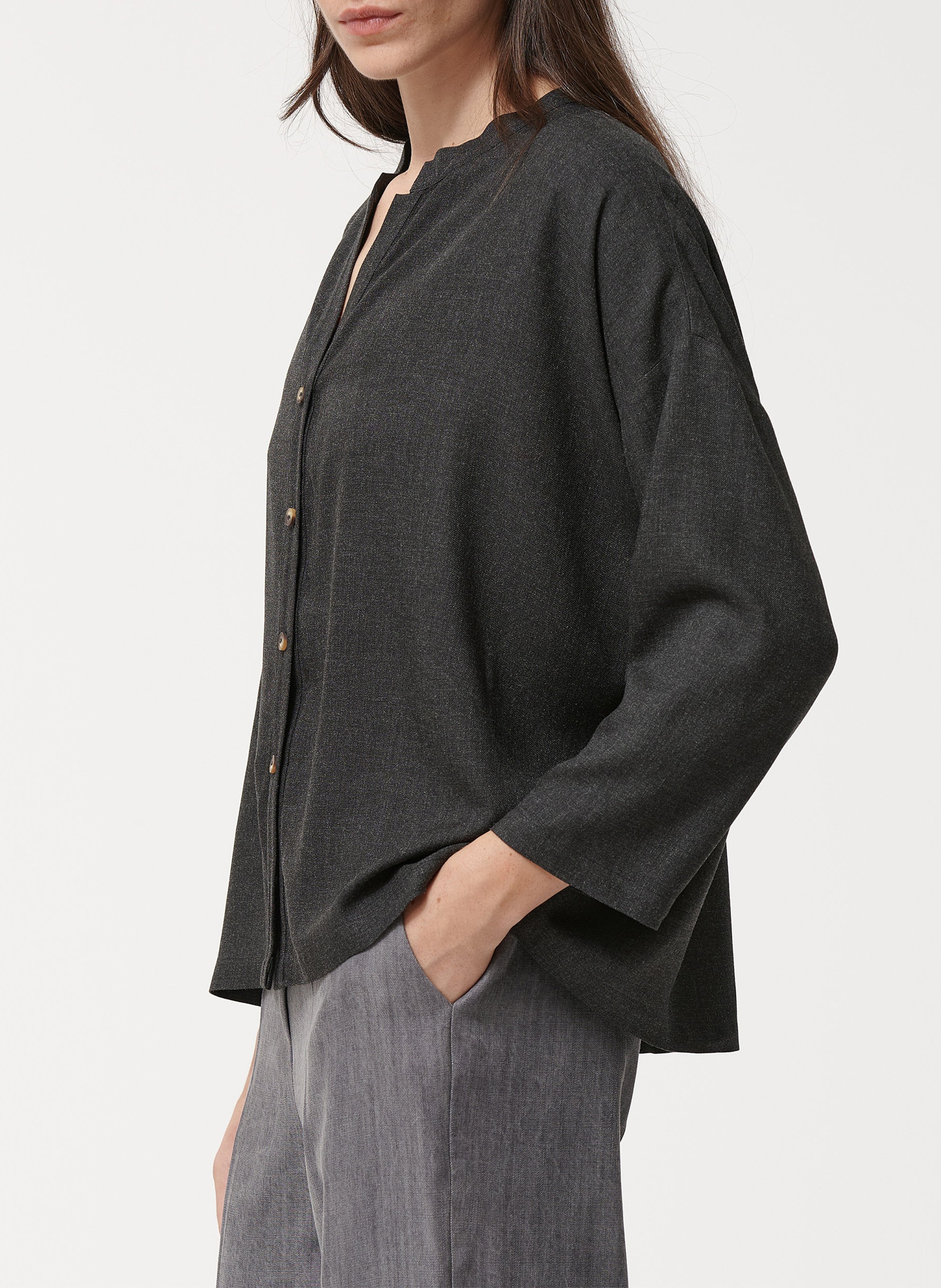 Chemise col tunisien  HUMILITY Argent