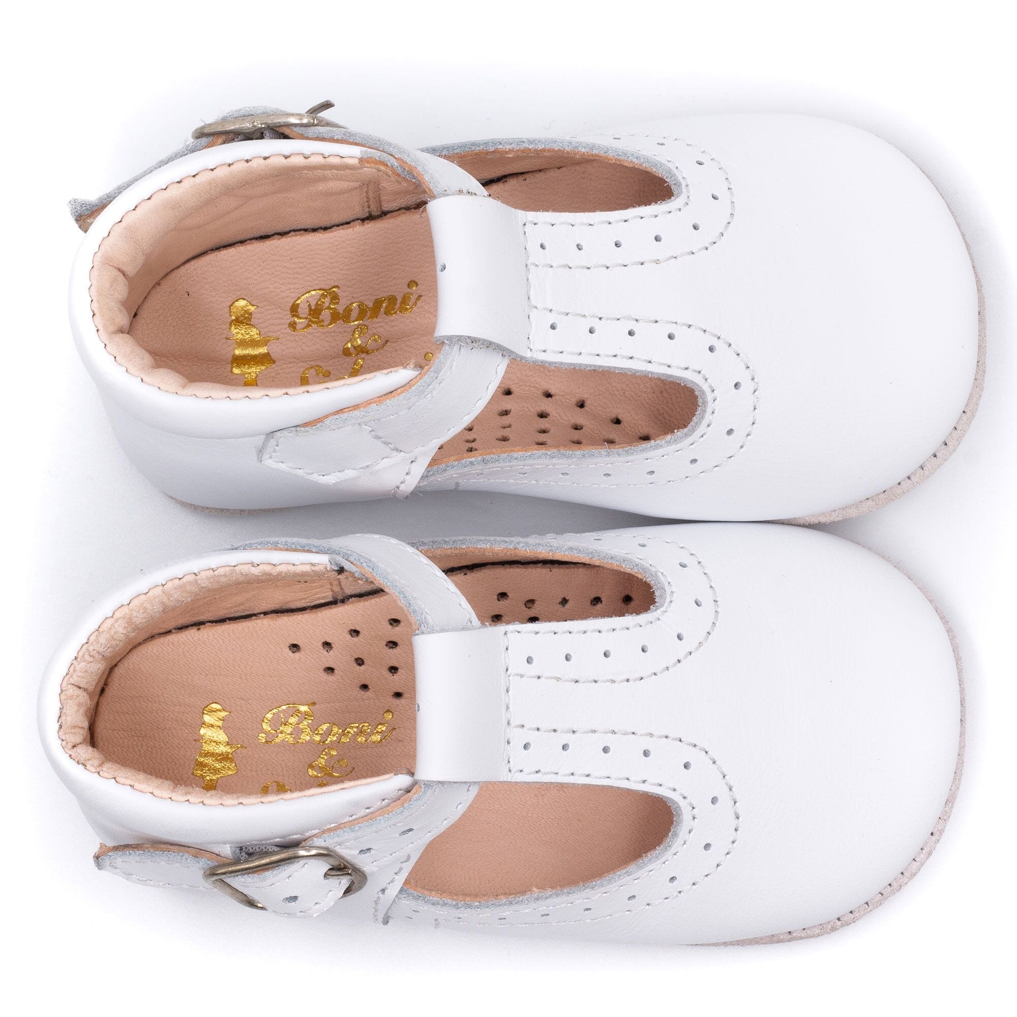 Baby leather bootie Boni & Sidonie White