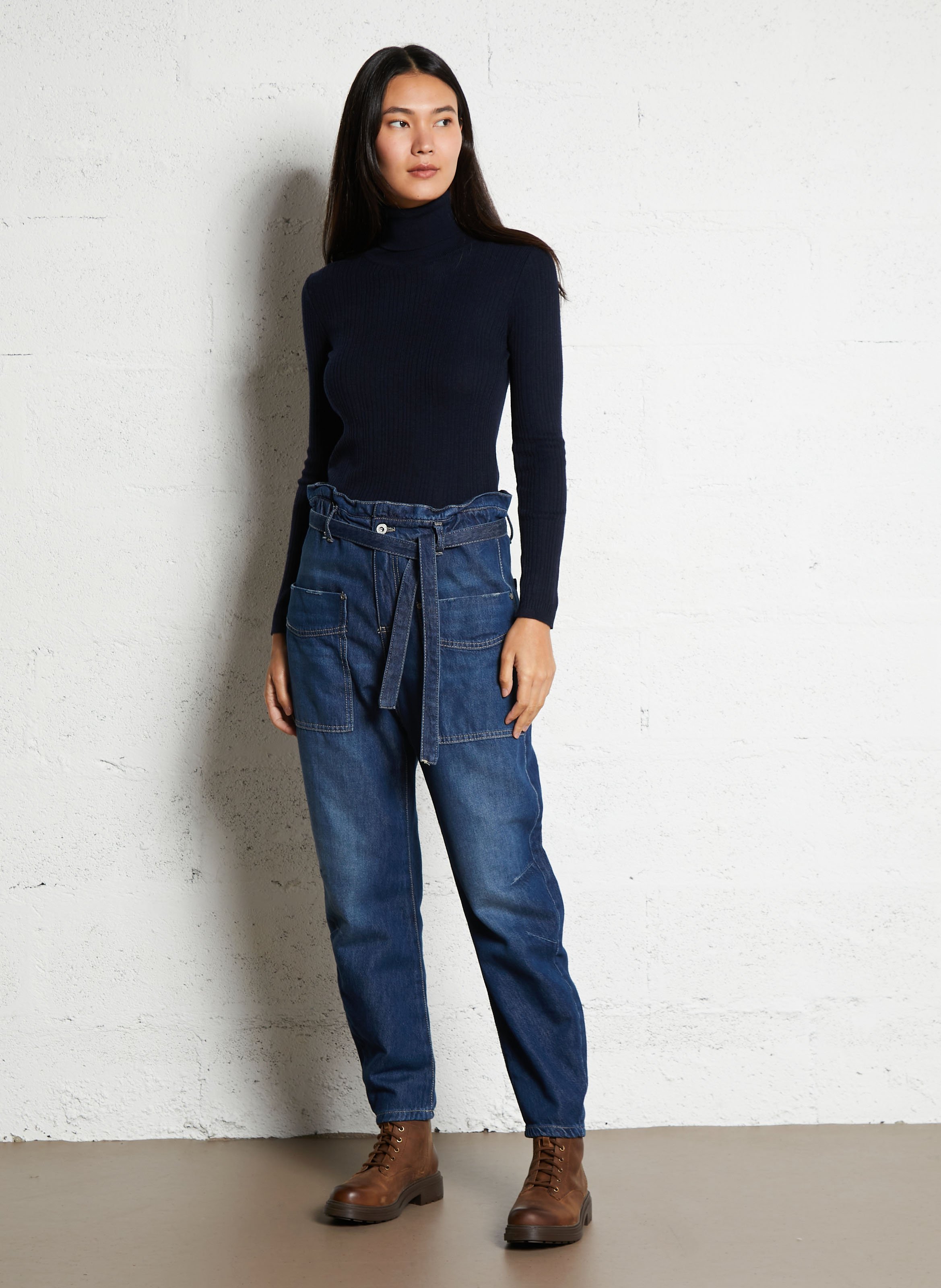 Pull droit col roulé en maille LA PETITE ETOILE Bleu