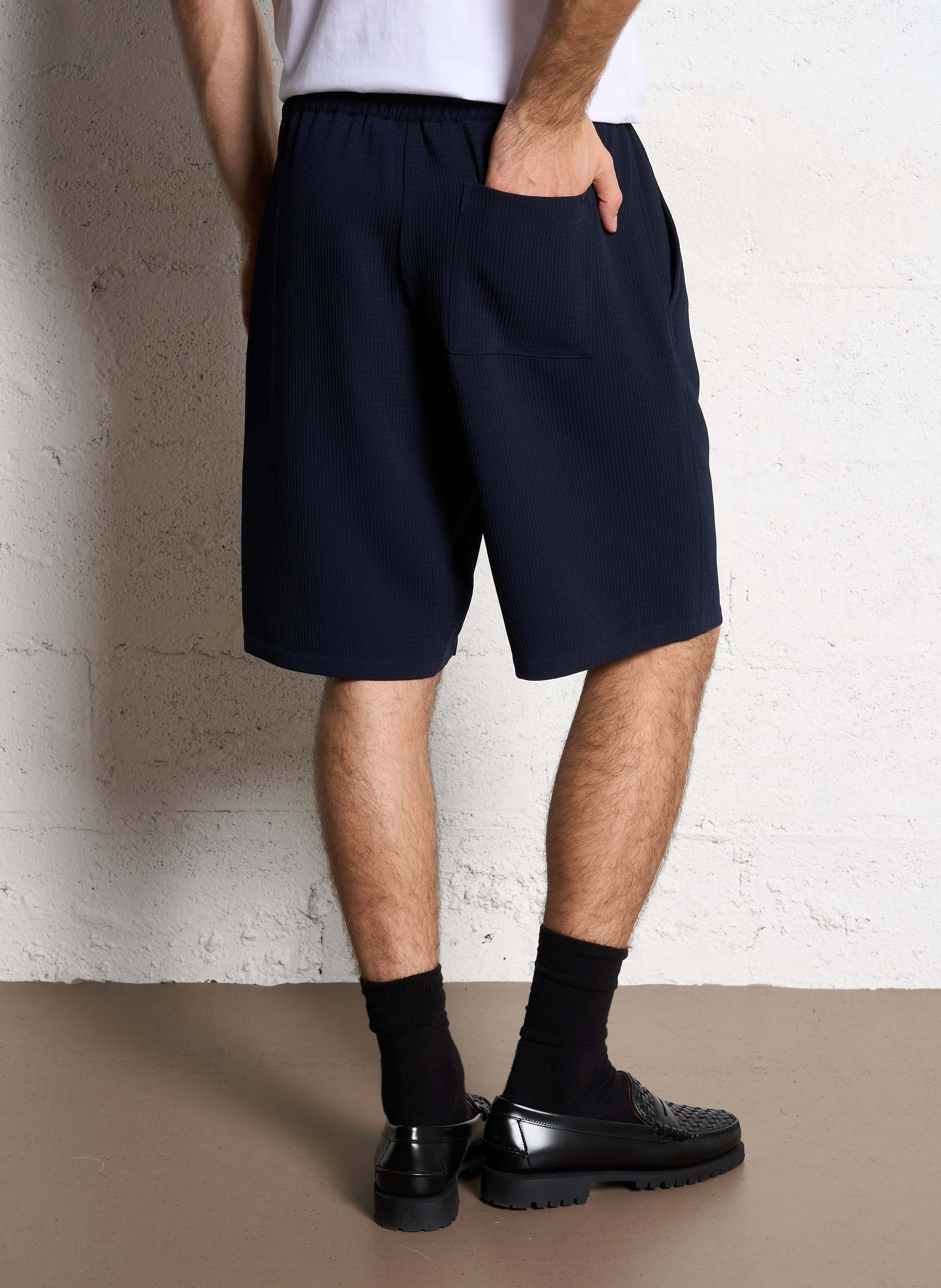 Gerade geschnittene Bermuda-Shorts mit elastischem Bund IKKS Blau