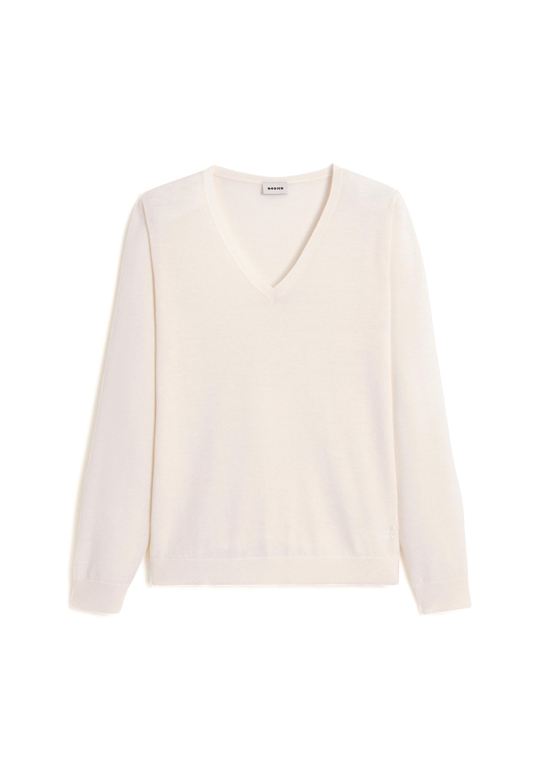 Bunelle wool V-neck sweater RODIER White