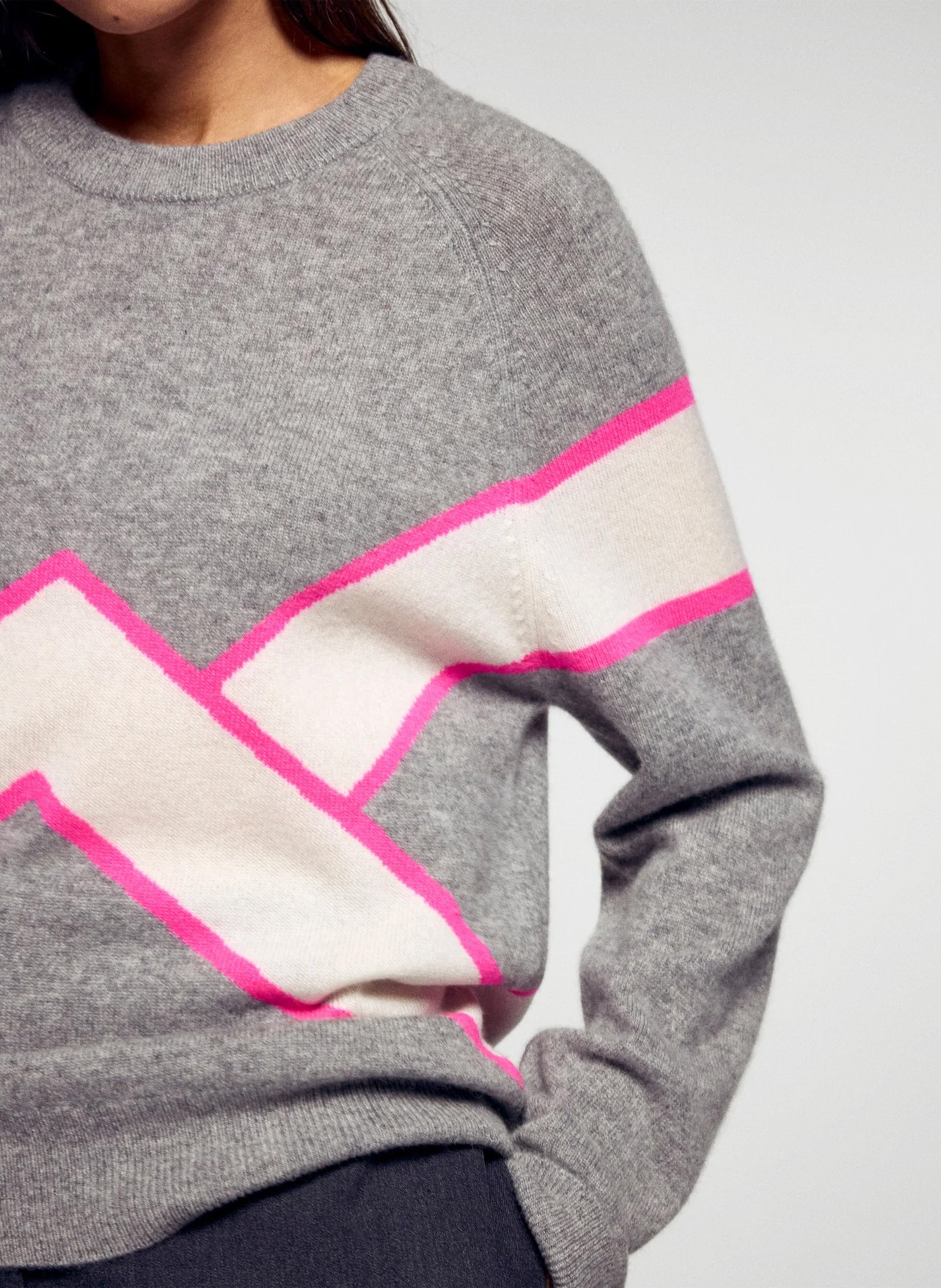 Pull col rond en cachemire FROM FUTURE Gris