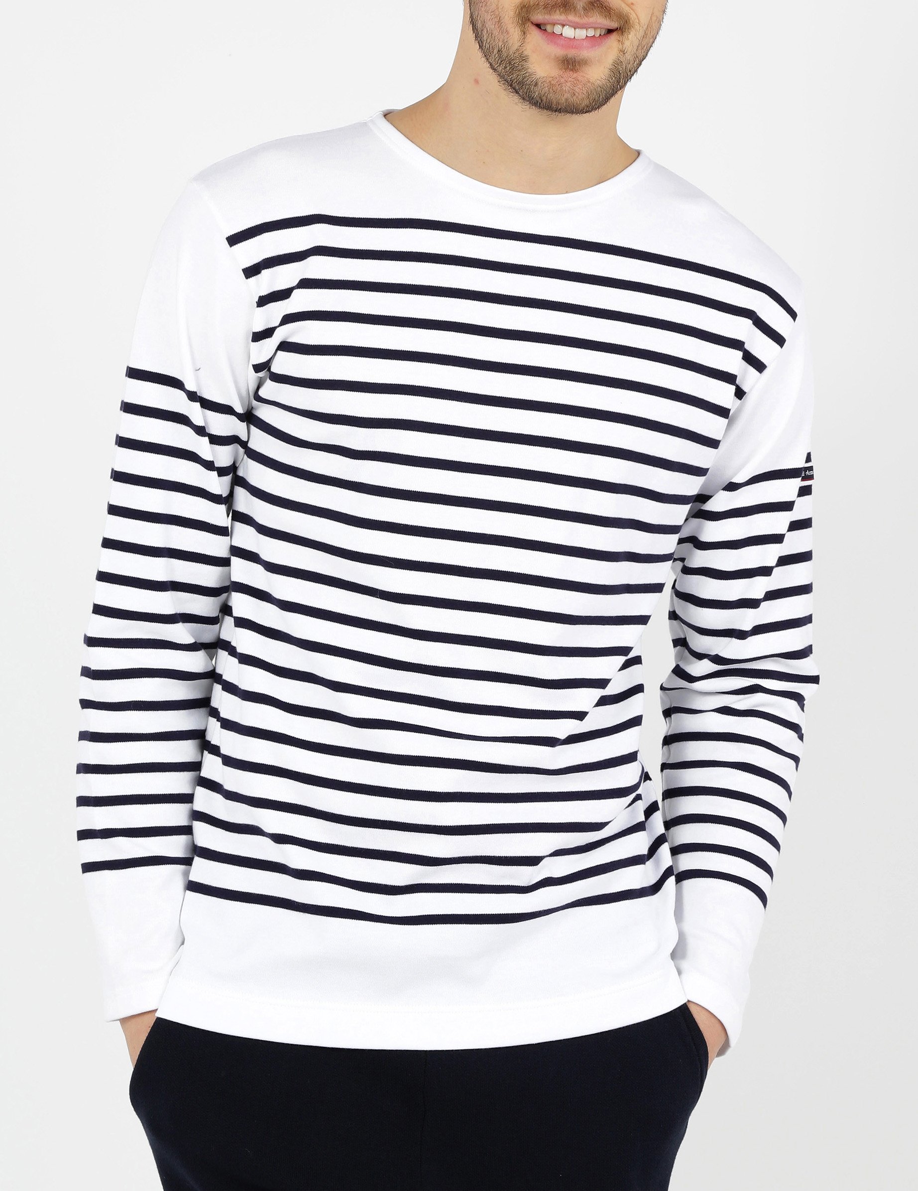 Marinière col rond en jersey de coton lourd ARMOR LUX Bleu