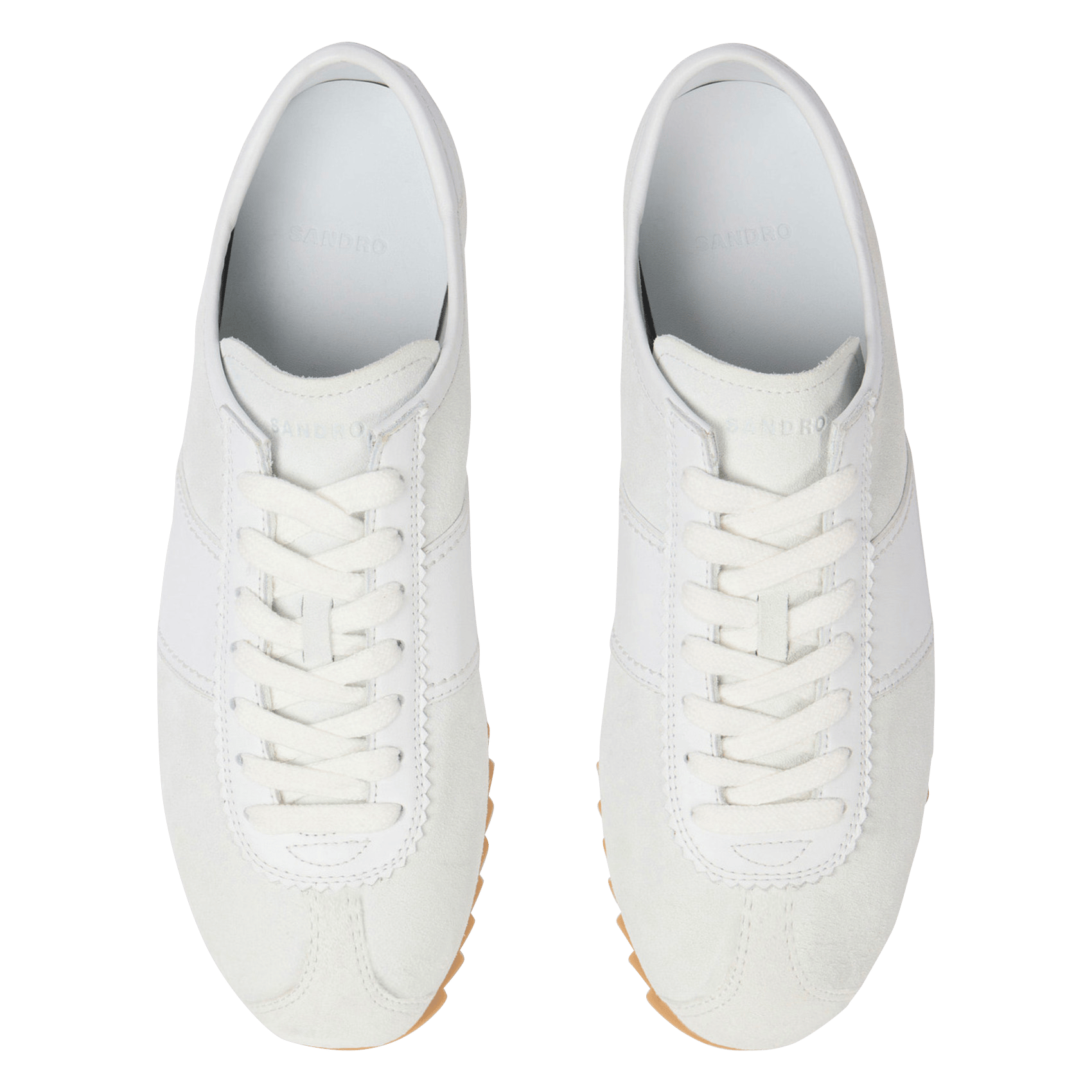 Baskets basses en cuir SANDRO Blanc