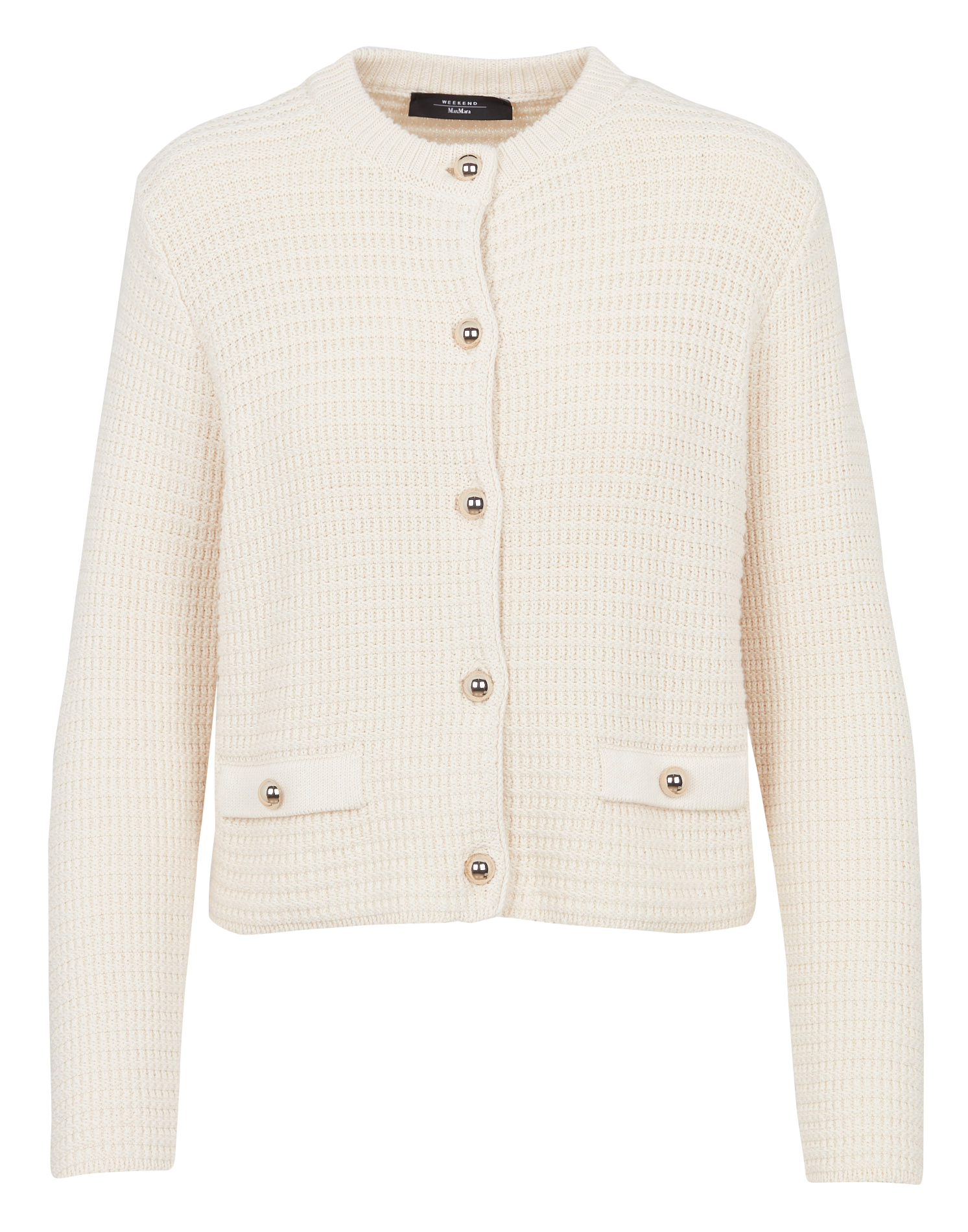 Gilet droit col rond en coton mélangé MAX MARA WEEK END Beige