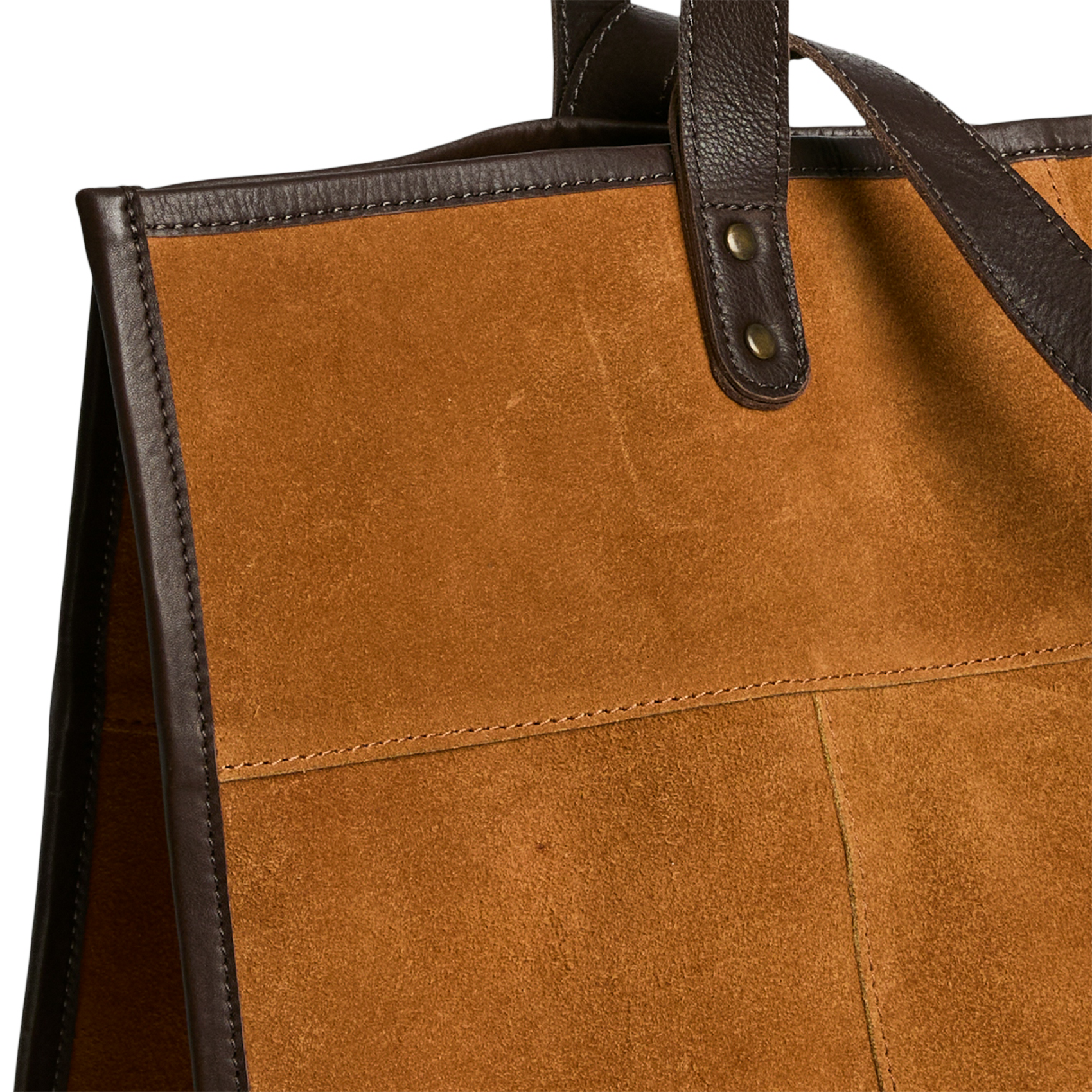 Geschnürte Beuteltasche aus strukturiertem Leder PIECES Braun