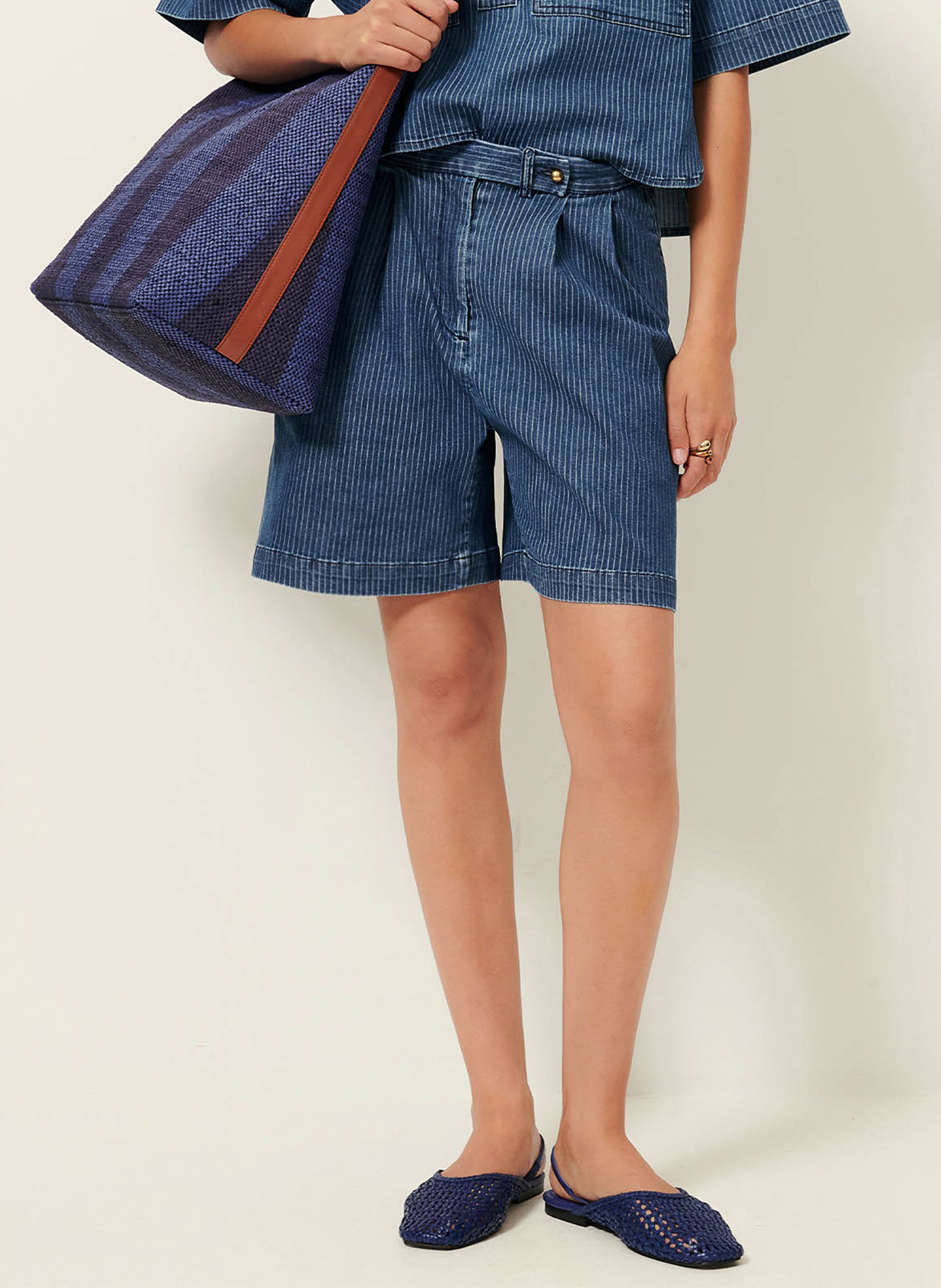 Bermuda in grote maat van gemengd katoen SESSUN Blauw