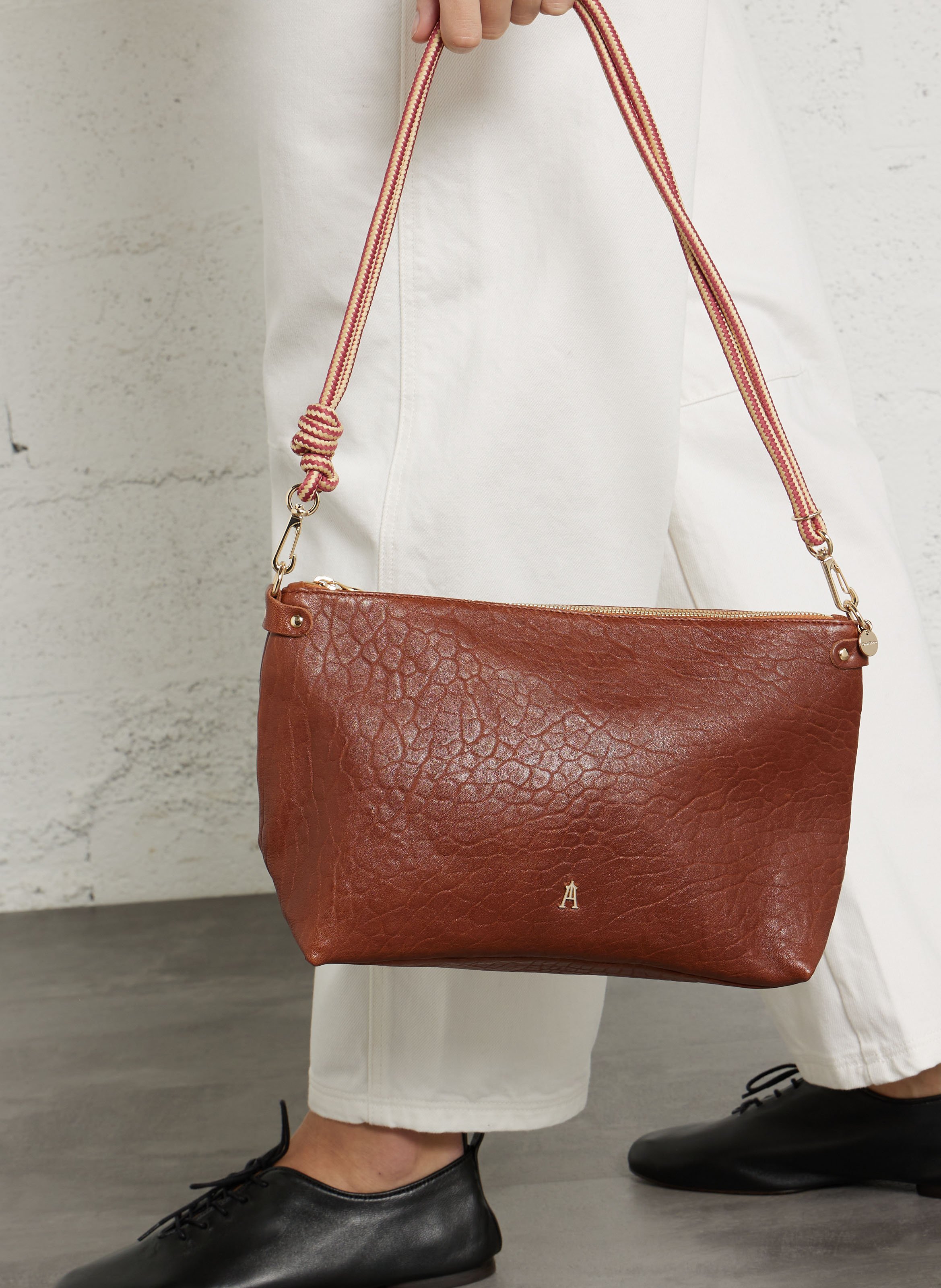 Sac porté épaule en cuir d'agneau CRAIE STUDIO Marron