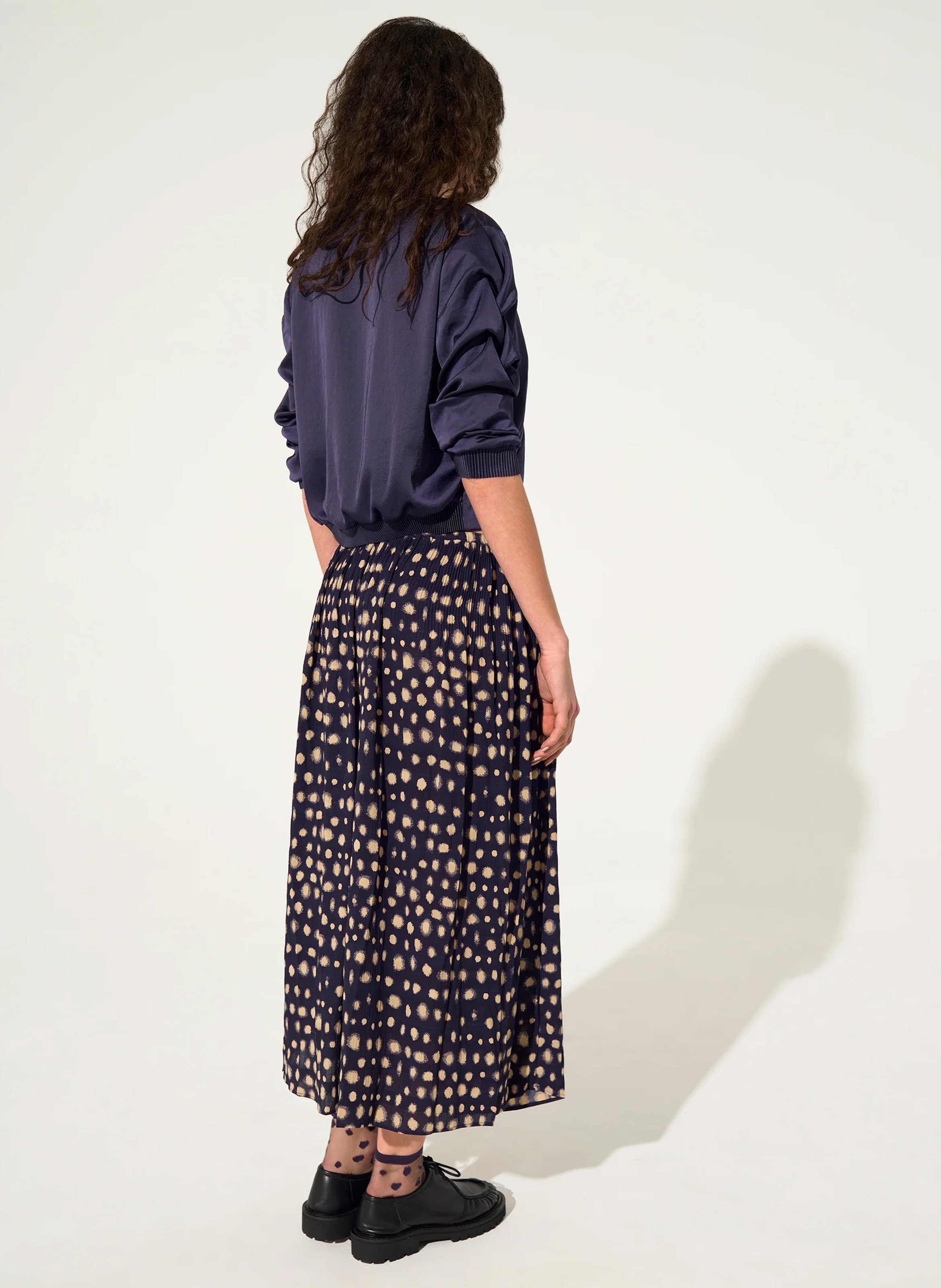 Midi Plissee Polka Dot Rock COTELAC Violett