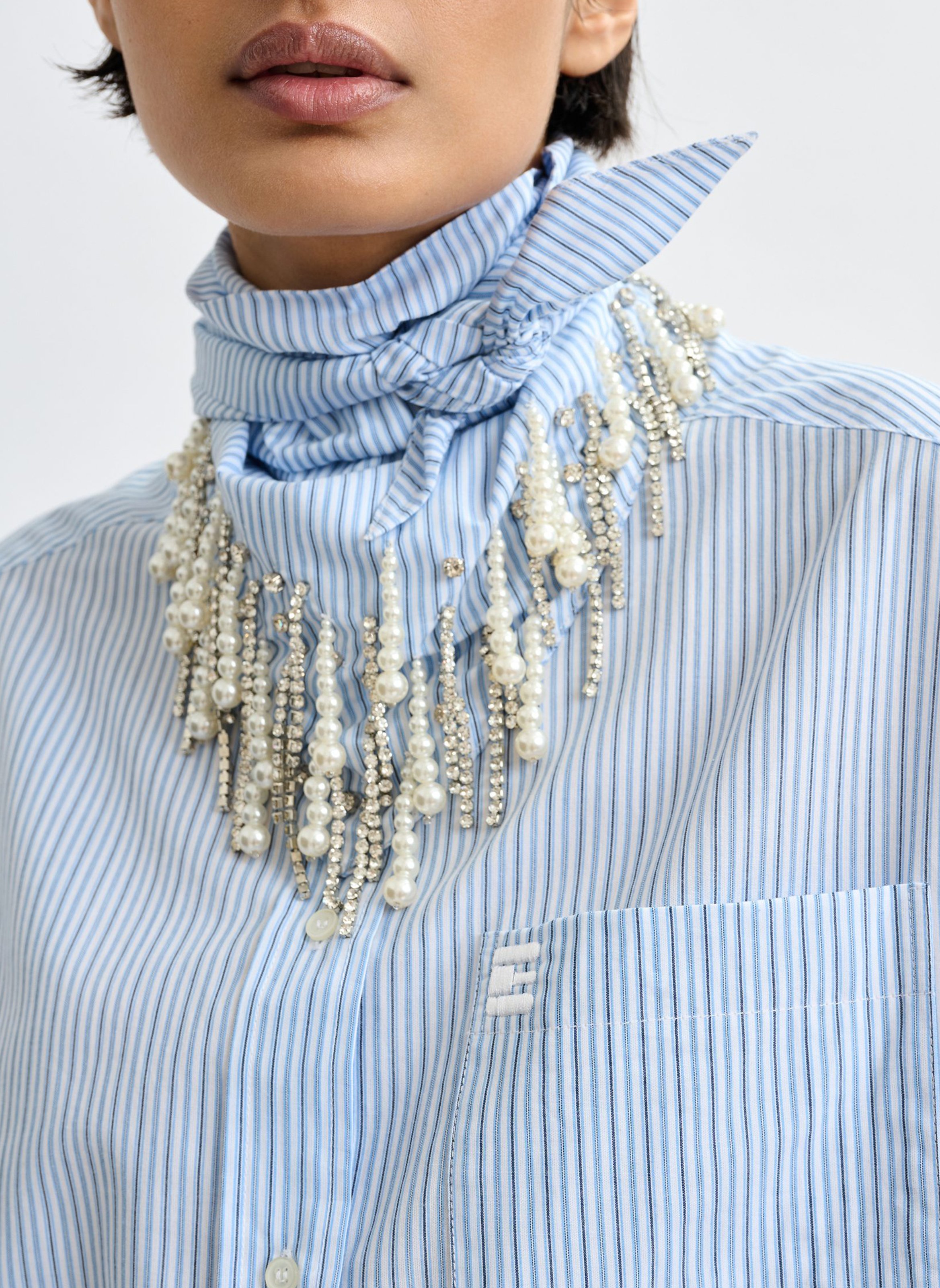 Blouse met klassieke kraag ESSENTIEL ANTWERP Blauw