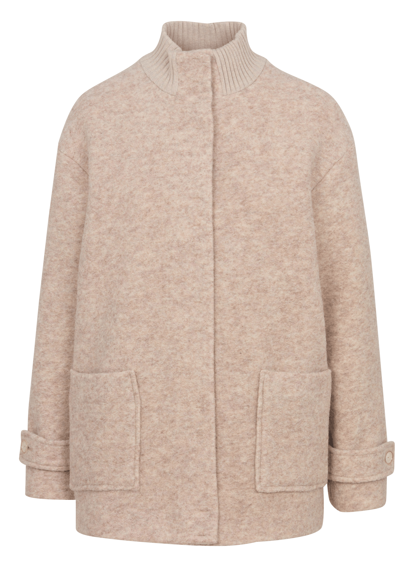 Veste col montant en laine mélangée LA FEE MARABOUTEE Blanc