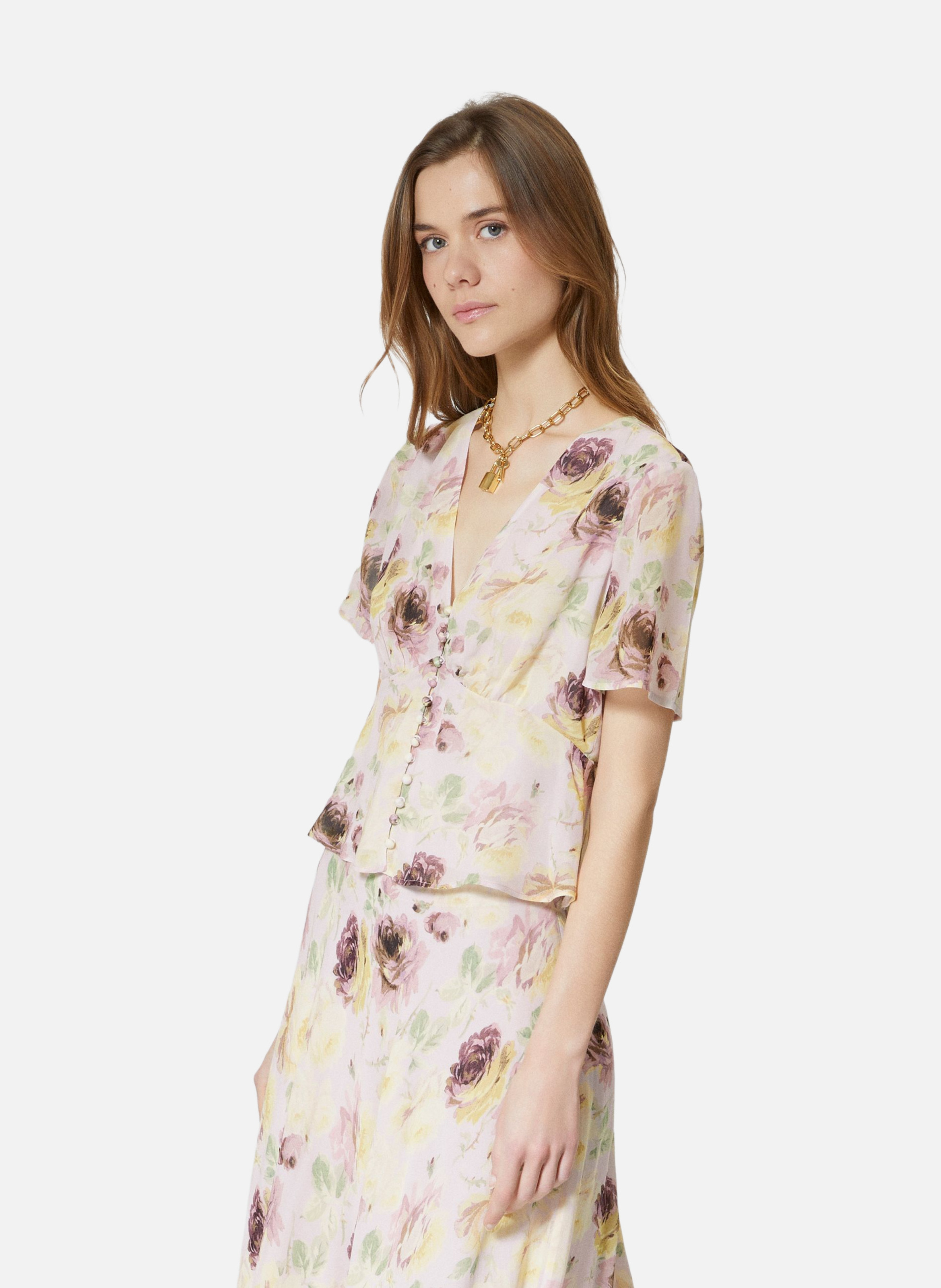 Top with printed button details THE KOOPLES Pink