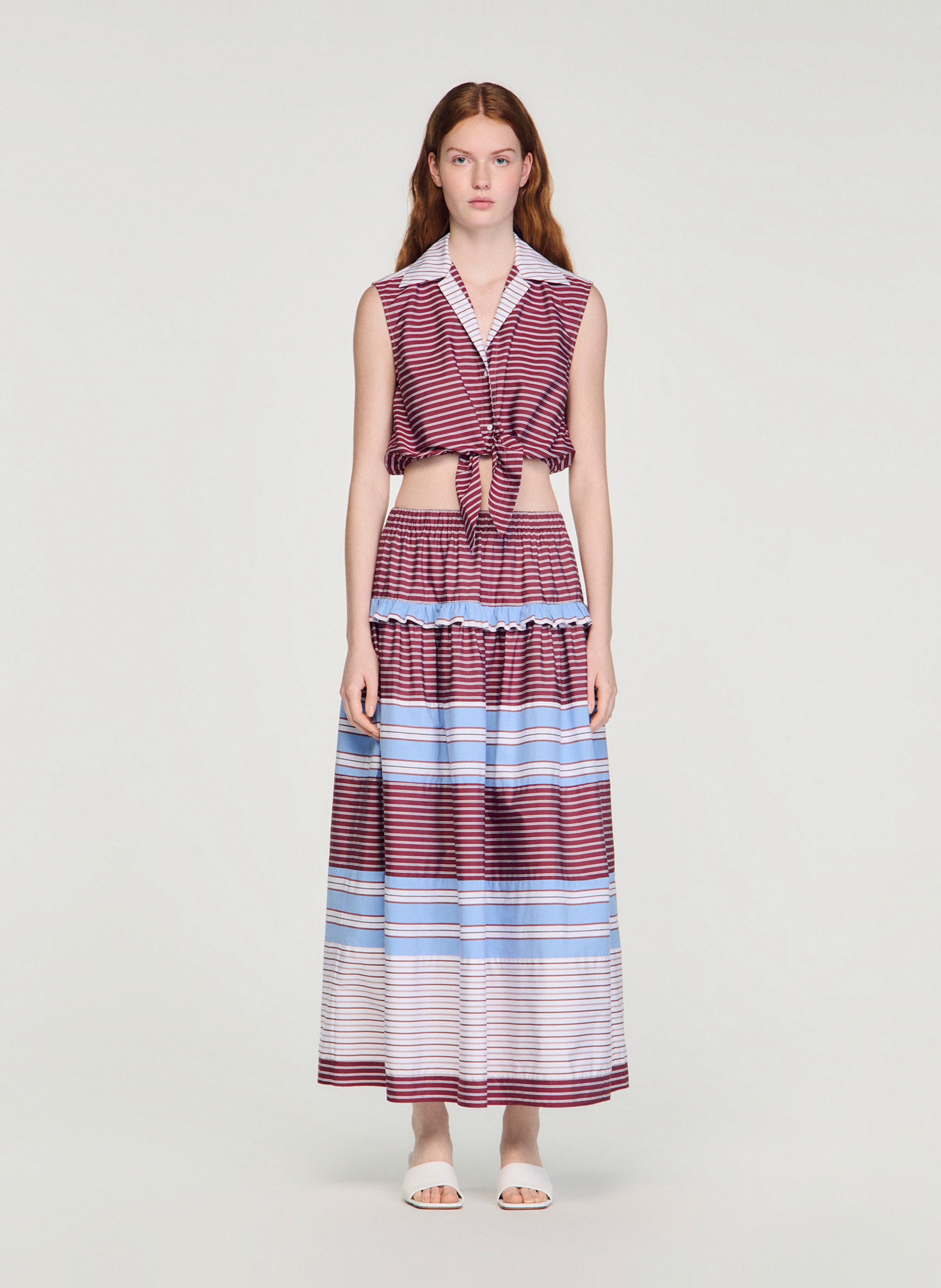 Blouse met klassieke kraag SANDRO Rood