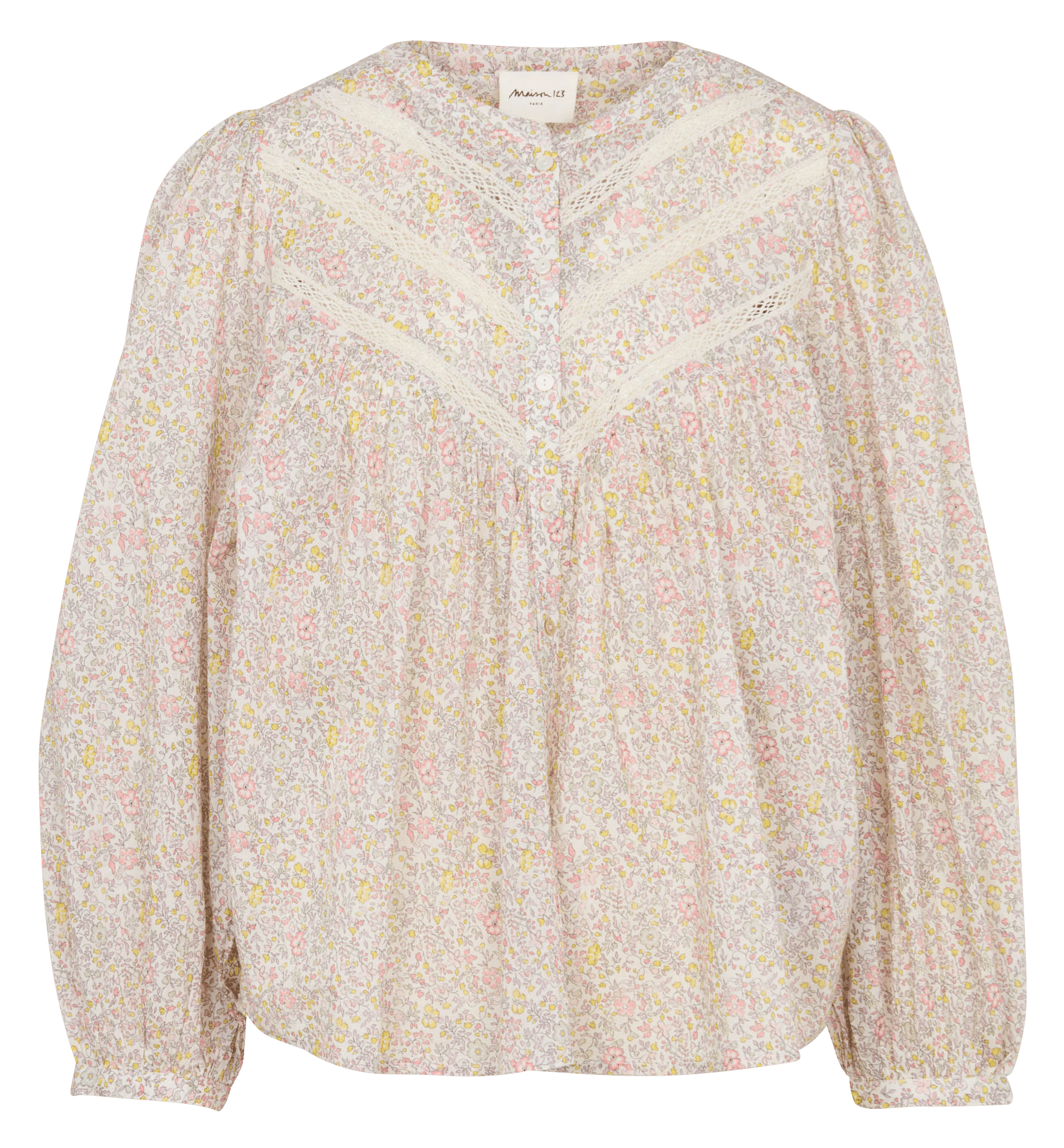 Floral button-up blouse MAISON 123 Beige