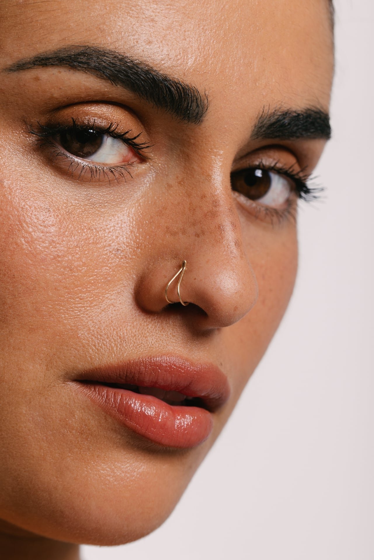 Fake nose piercing - double YAY Golden