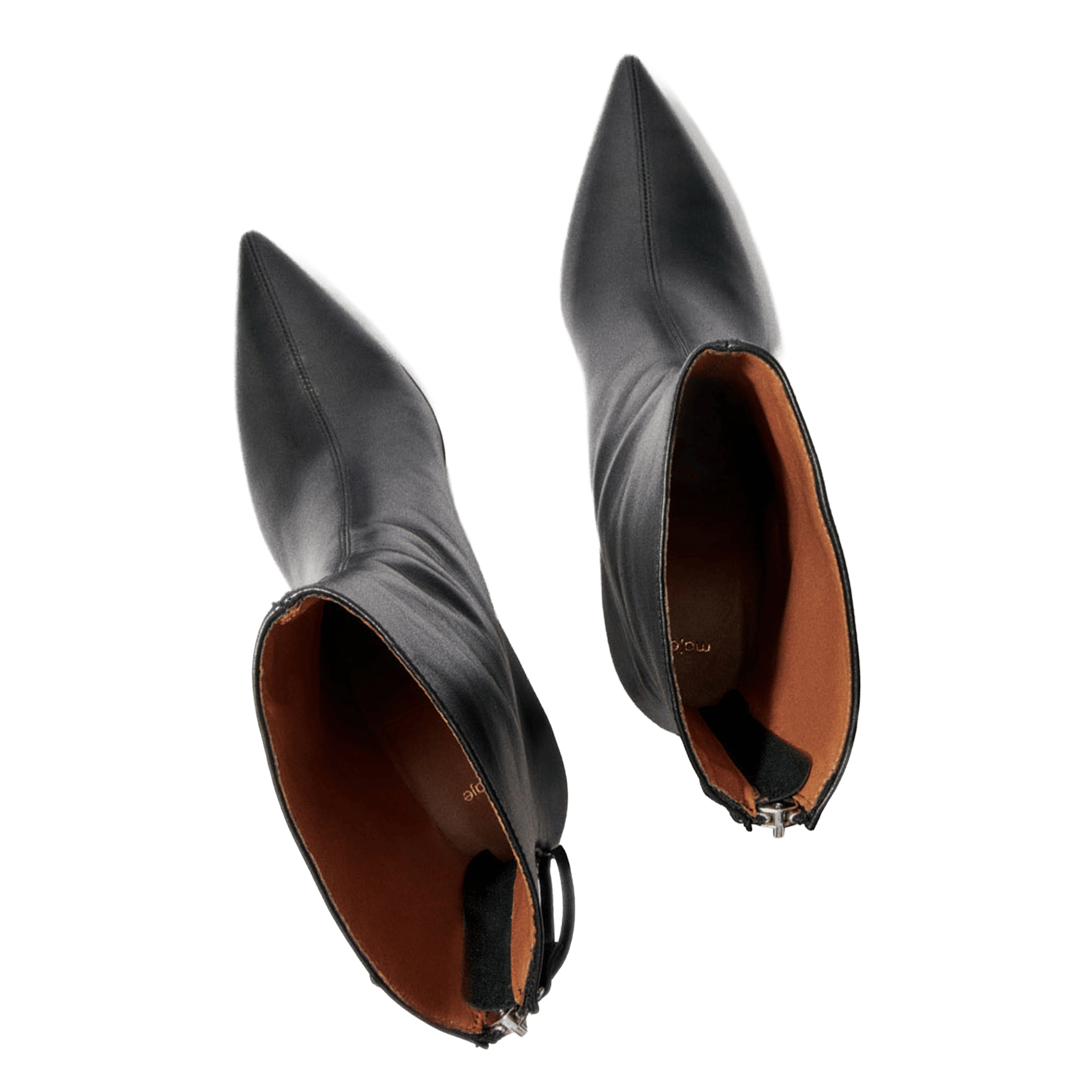 Bottines pointues en cuir MAJE Noir