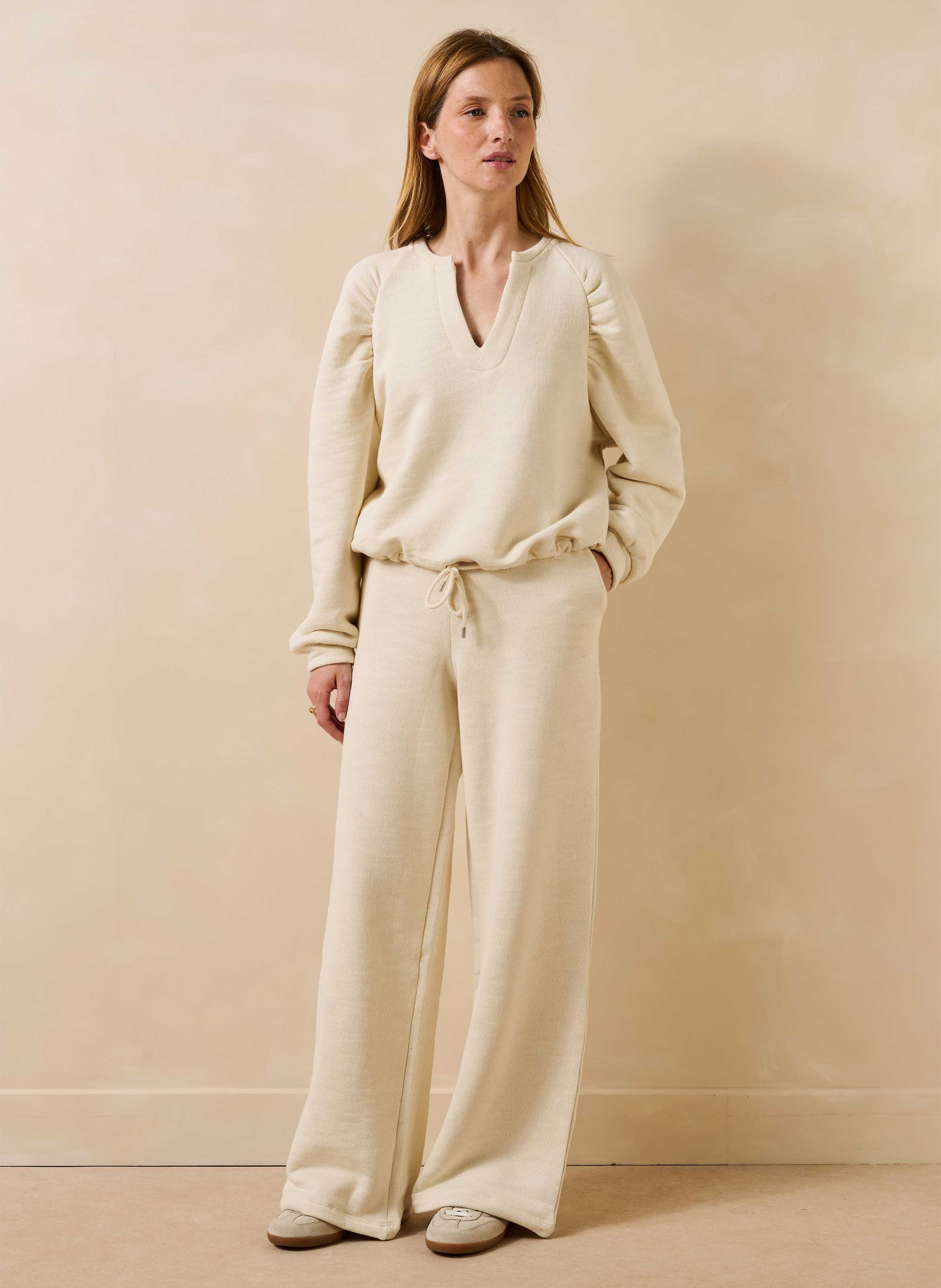 Large organic cotton blend joggers LA FEE MARABOUTEE White