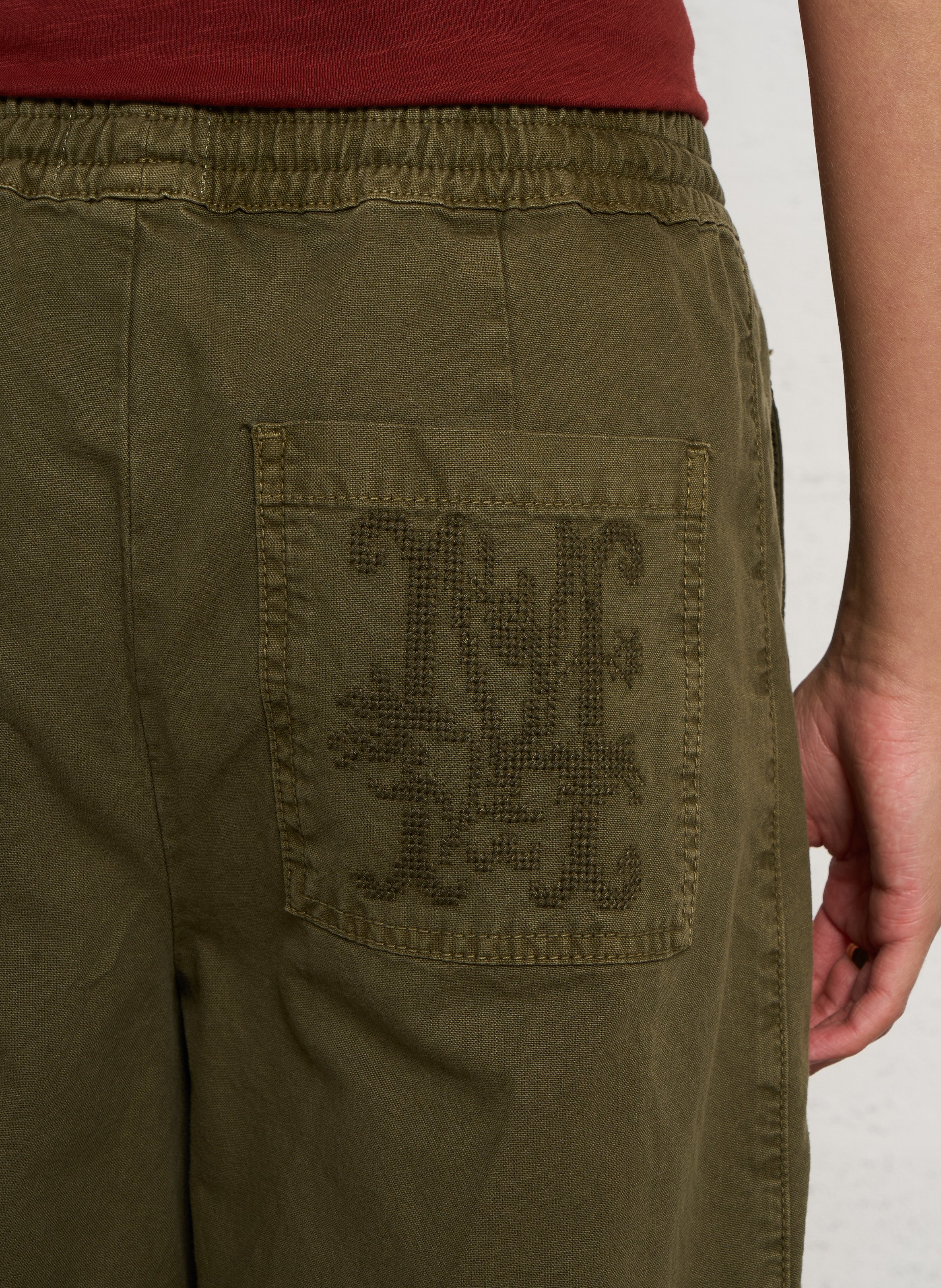 Wide-leg organic cotton pants DAMSON MADDER Green