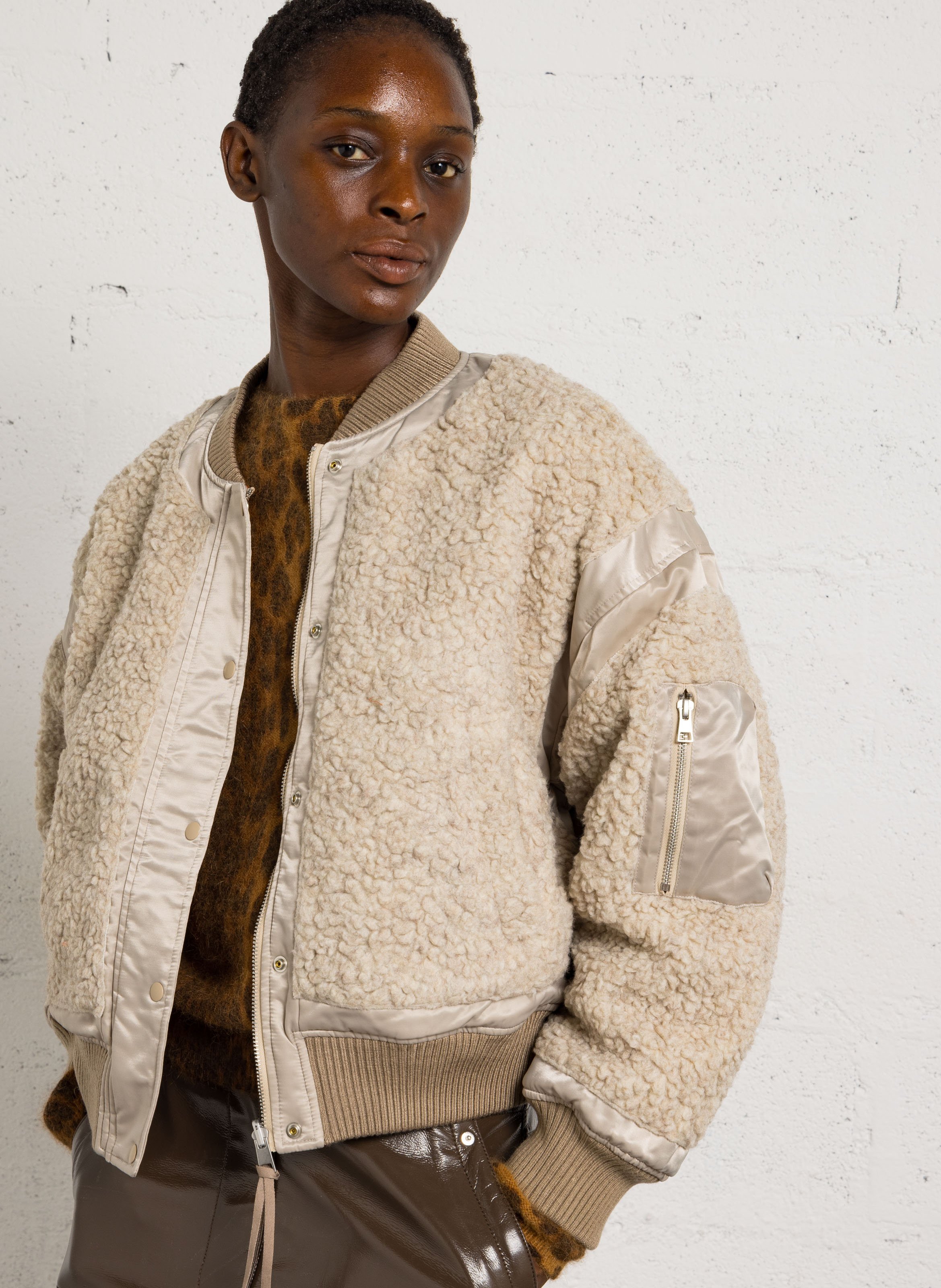 Blouson col teddy BELLEROSE Beige