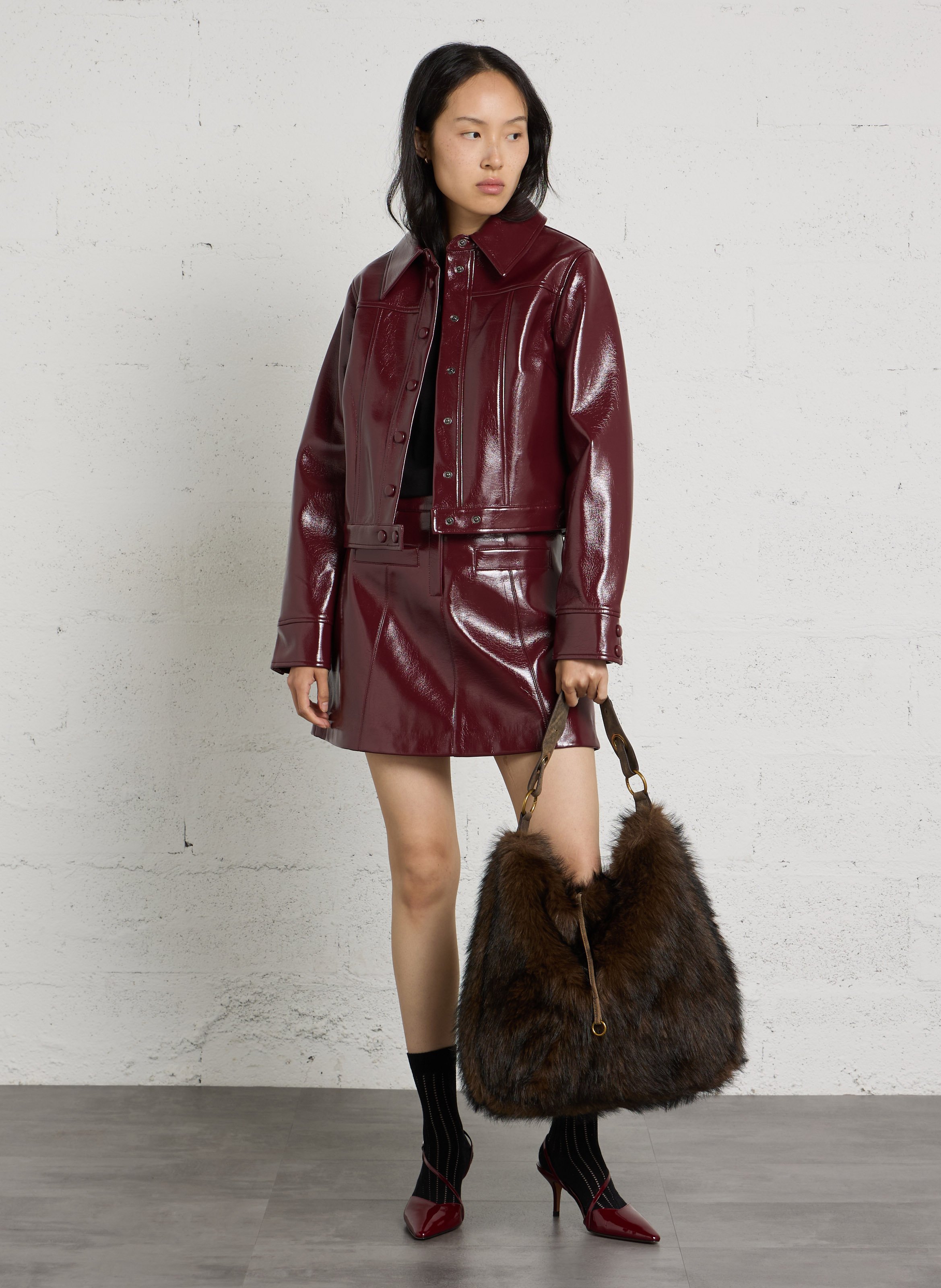 Gerade Vinyljacke SUNCOO Pflaume
