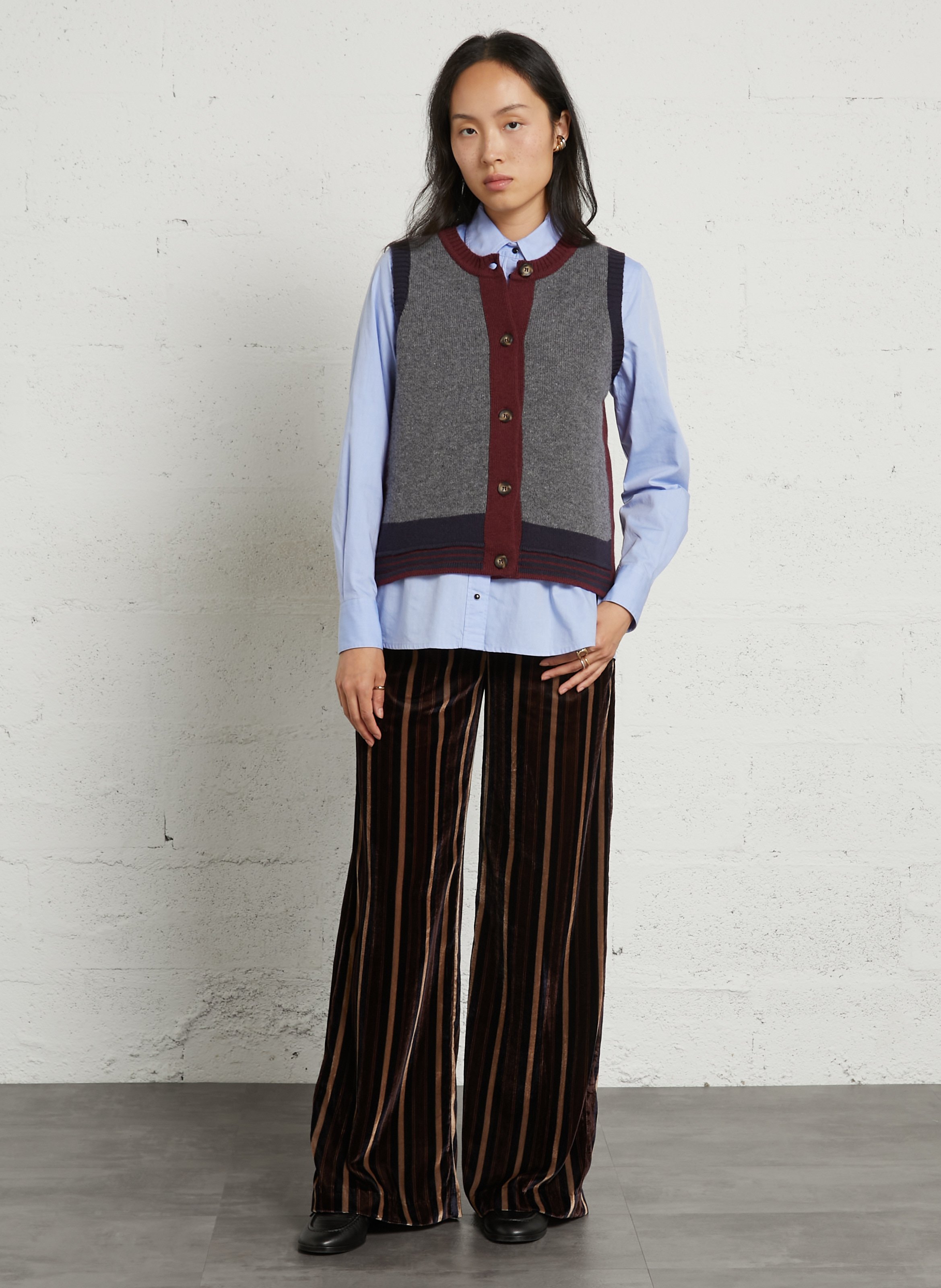 Plain cotton shirt DIEGA Blue
