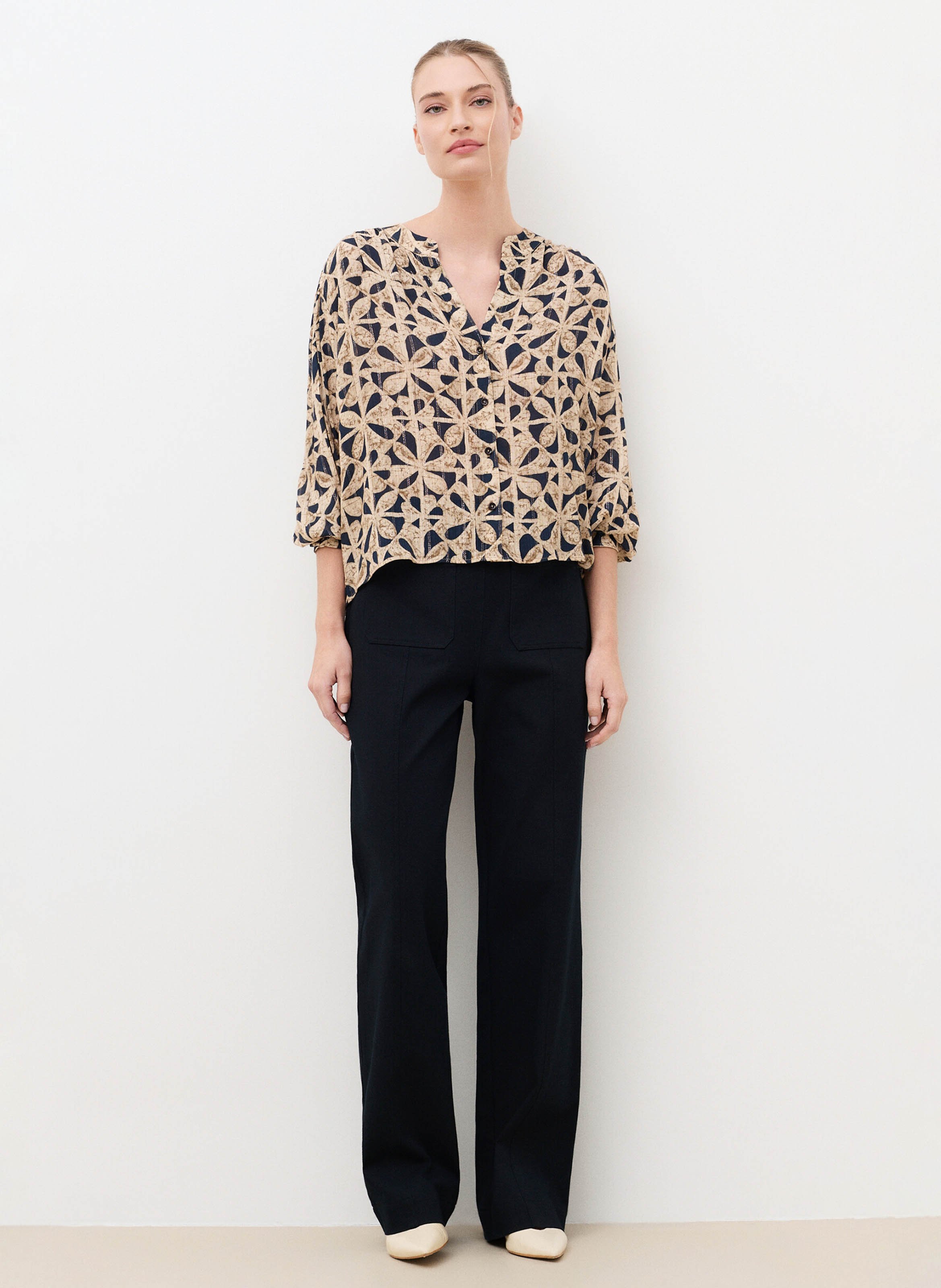 Rechte blouse met print CAROLL Veelkleurig