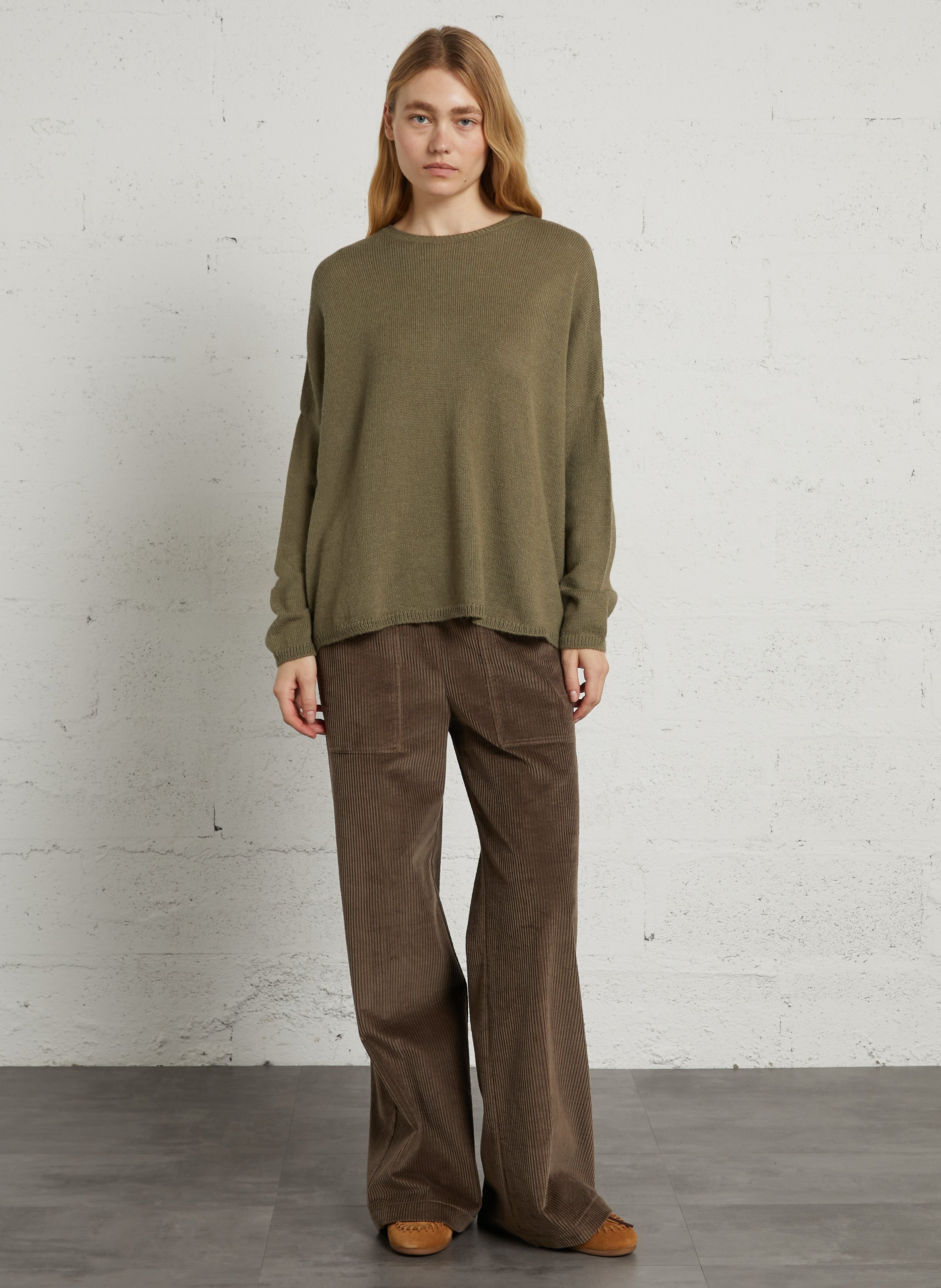 Round-neck wool-blend sweater MASSCOB Khaki
