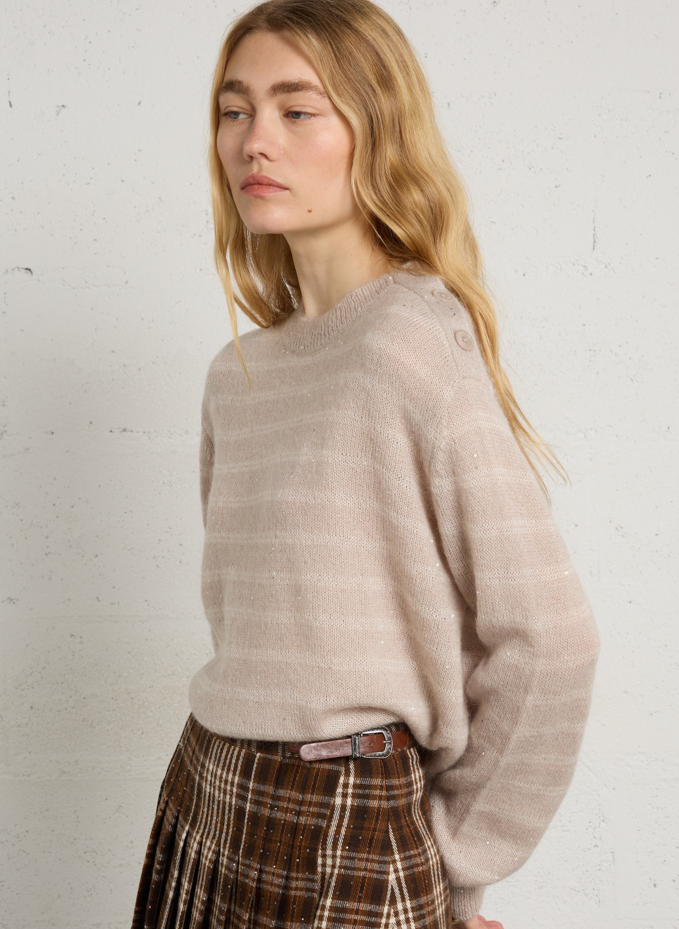 Oversized trui | wolblend BERENICE Beige
