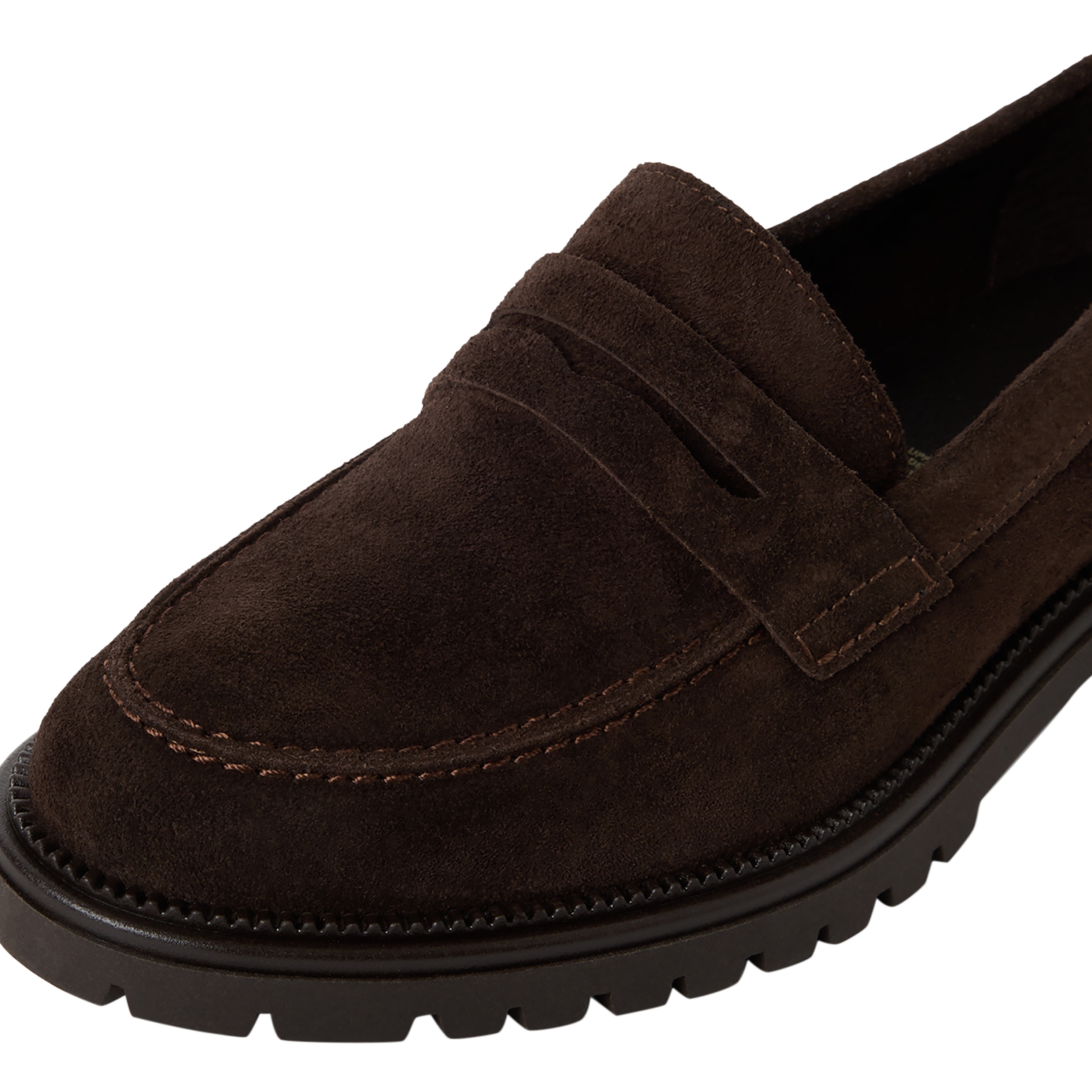 Leather heeled loafers | Brown TAMARIS Women