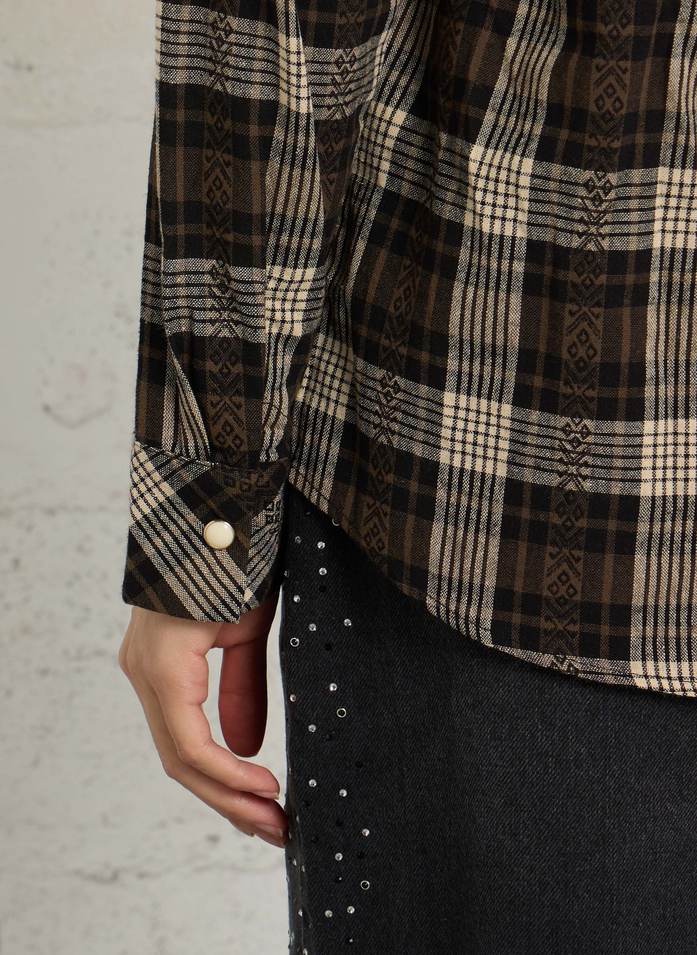 Straight checked shirt  LA PETITE ETOILE Black
