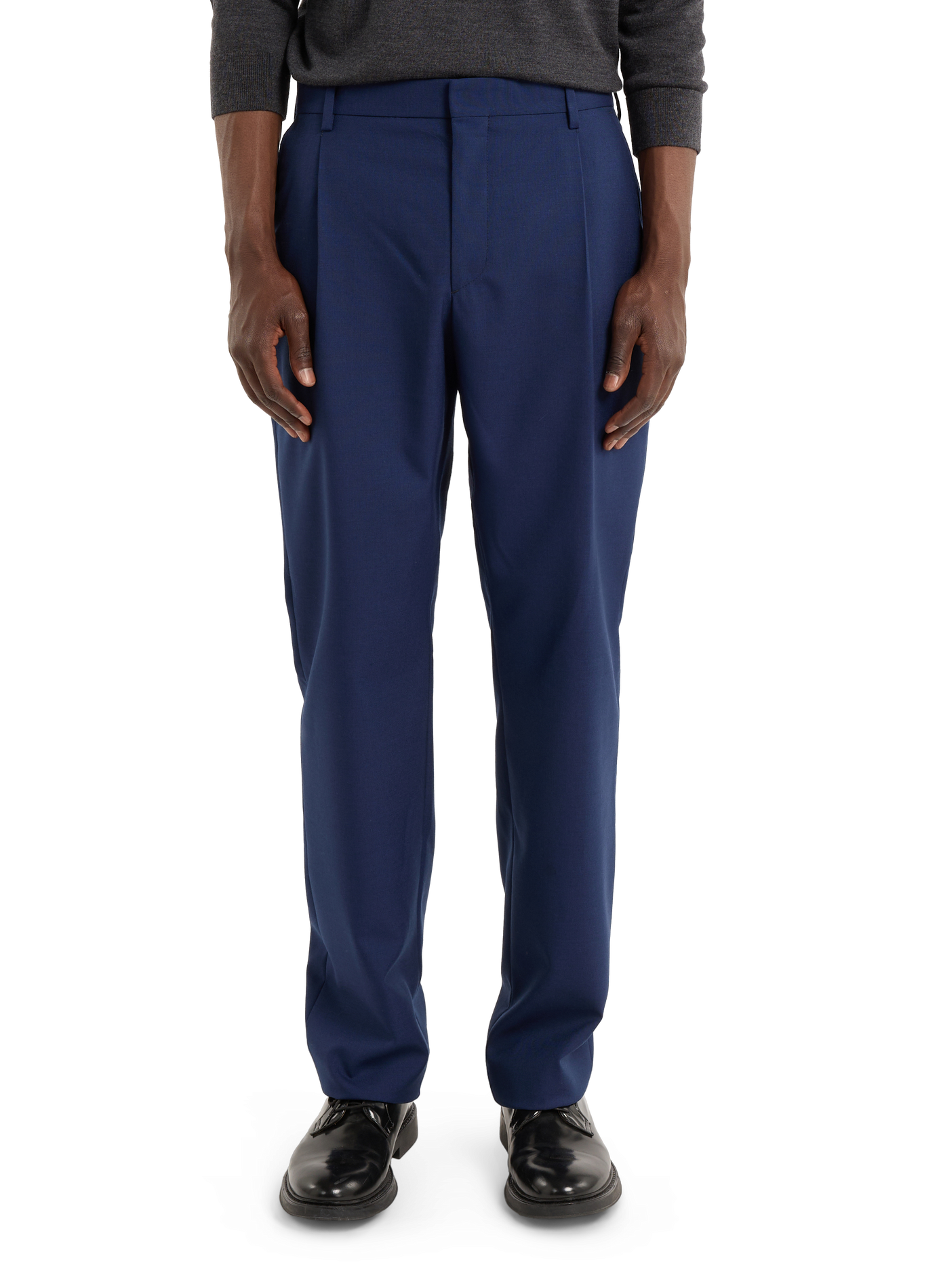Straight wool suit trousers SAISON 1865 Blue