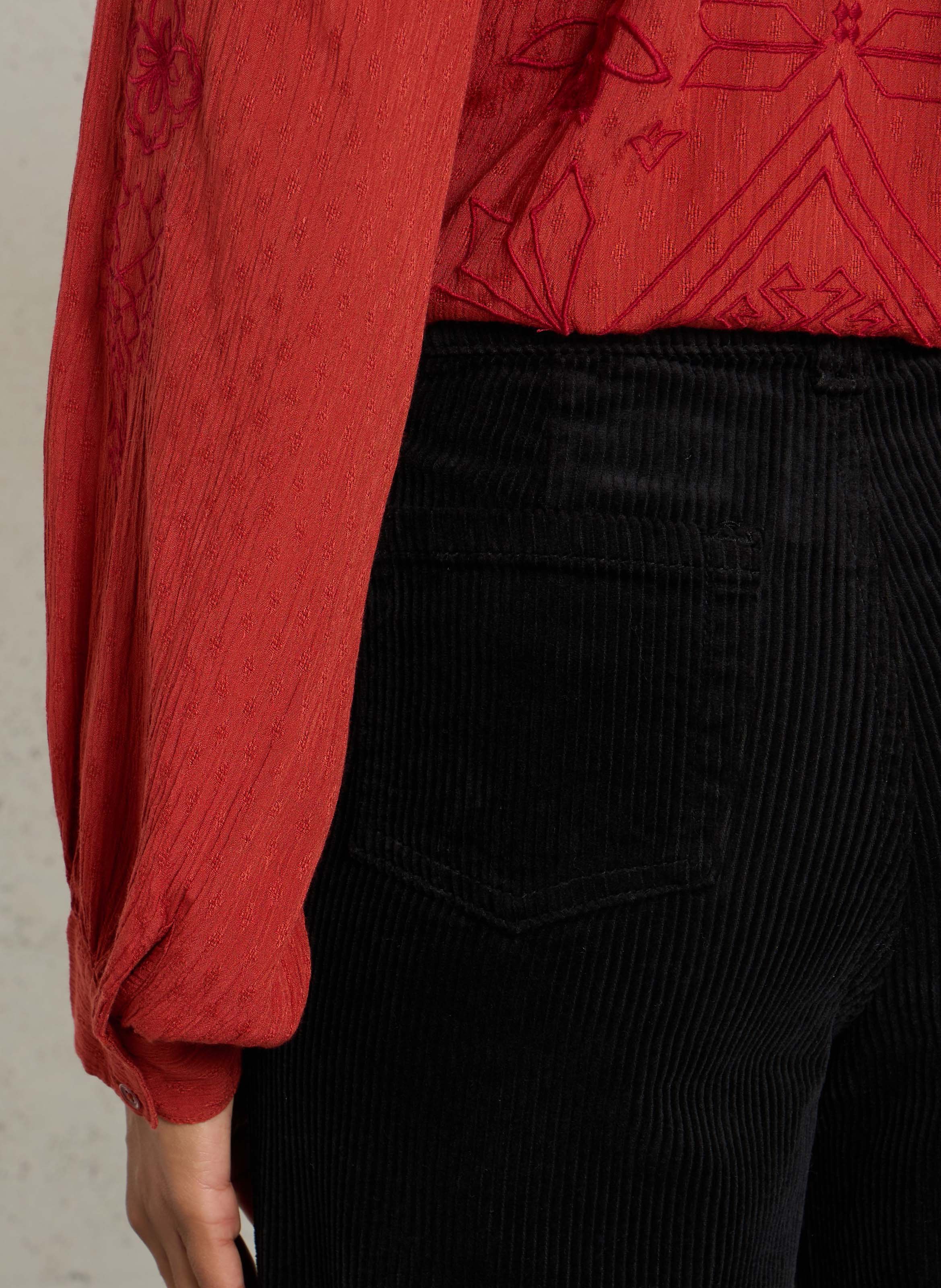 Wide-leg cotton-blend pants MAISON 123 Black