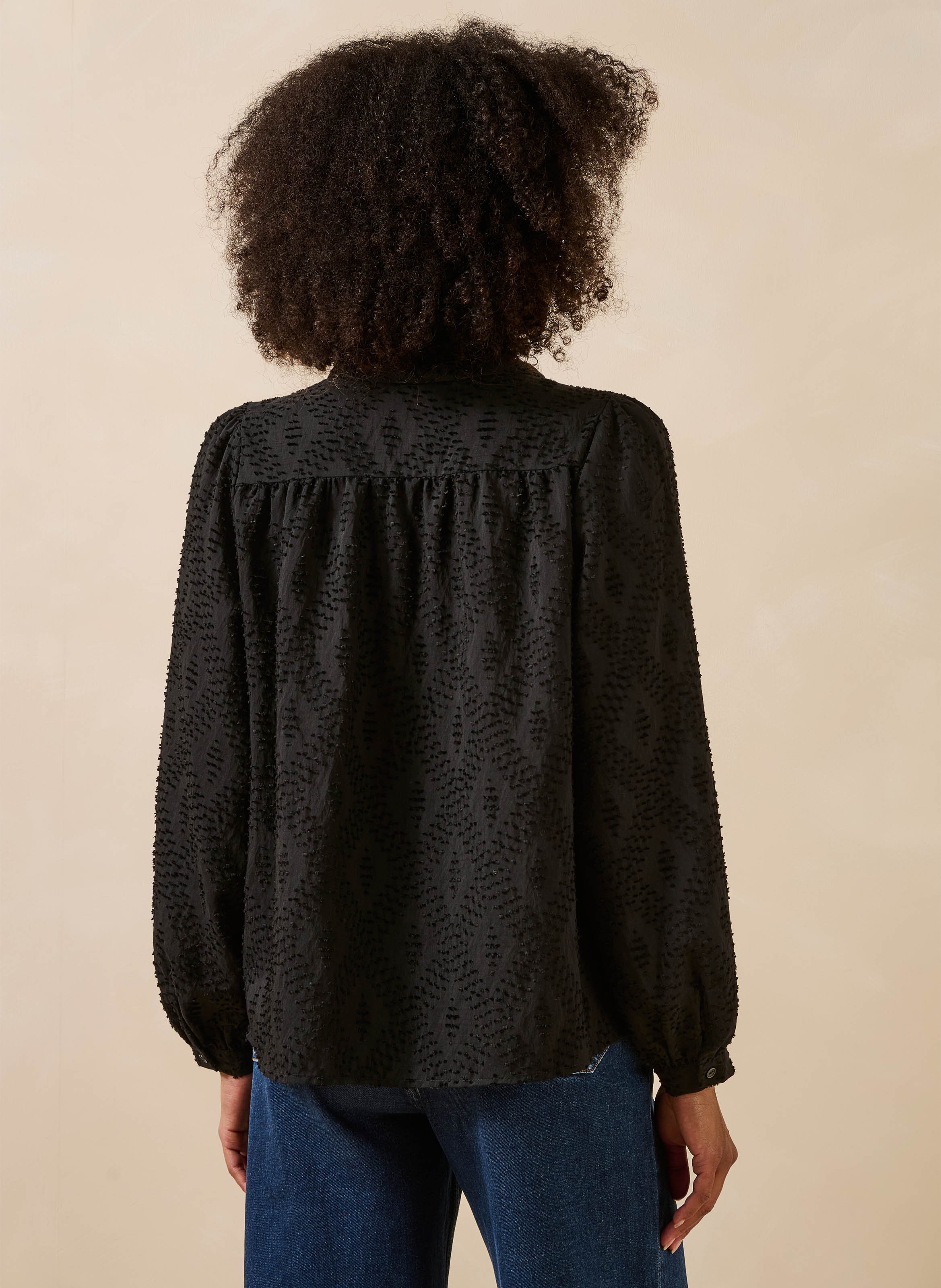 Straight long-sleeved shirt LA FEE MARABOUTEE Black