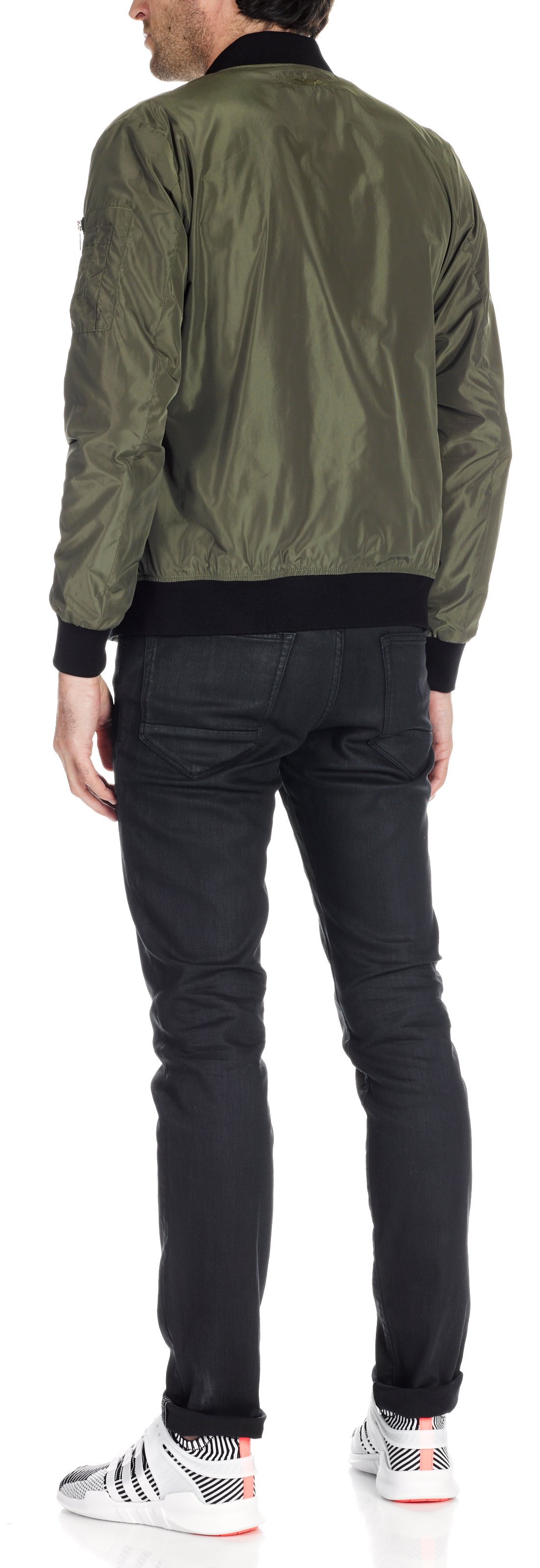 Veste zippée droite unie BOMBERS ORIGINAL Kaki