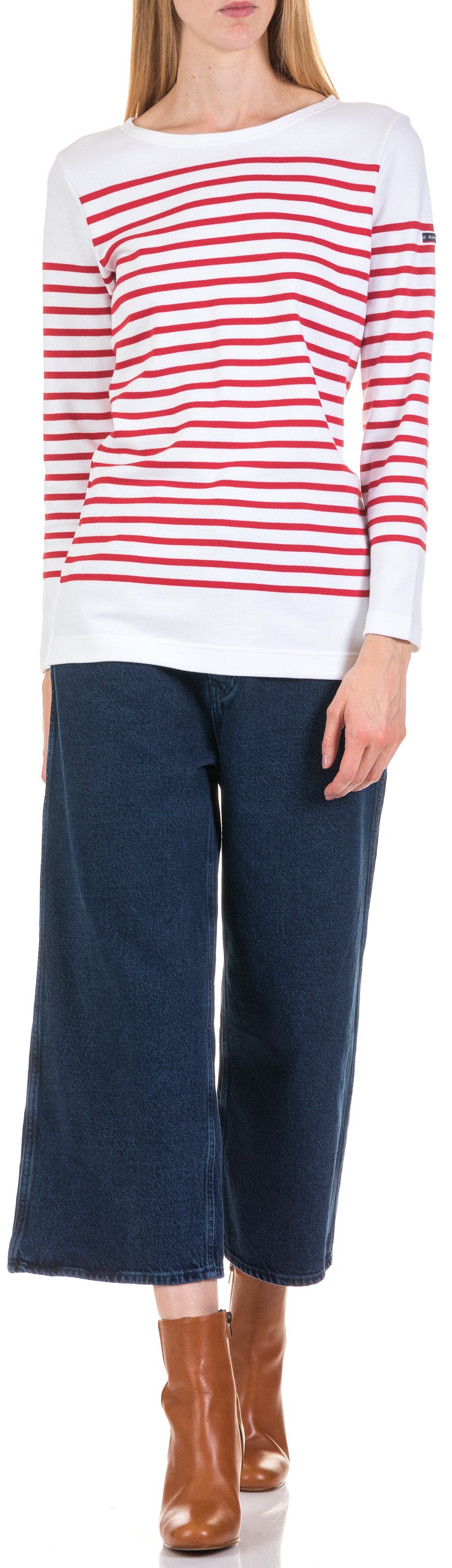 Marinière col bateau en jersey ARMOR LUX Blanc