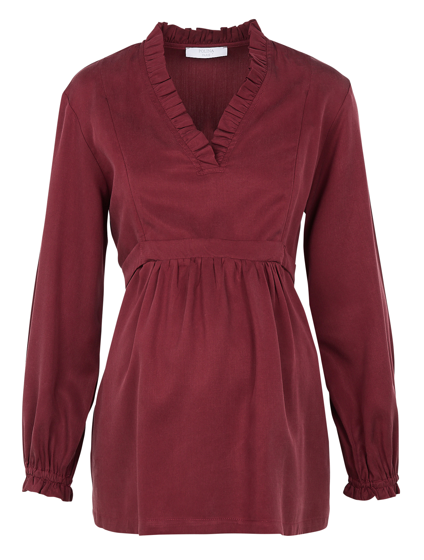 Long-sleeved maternity top POLINA Red