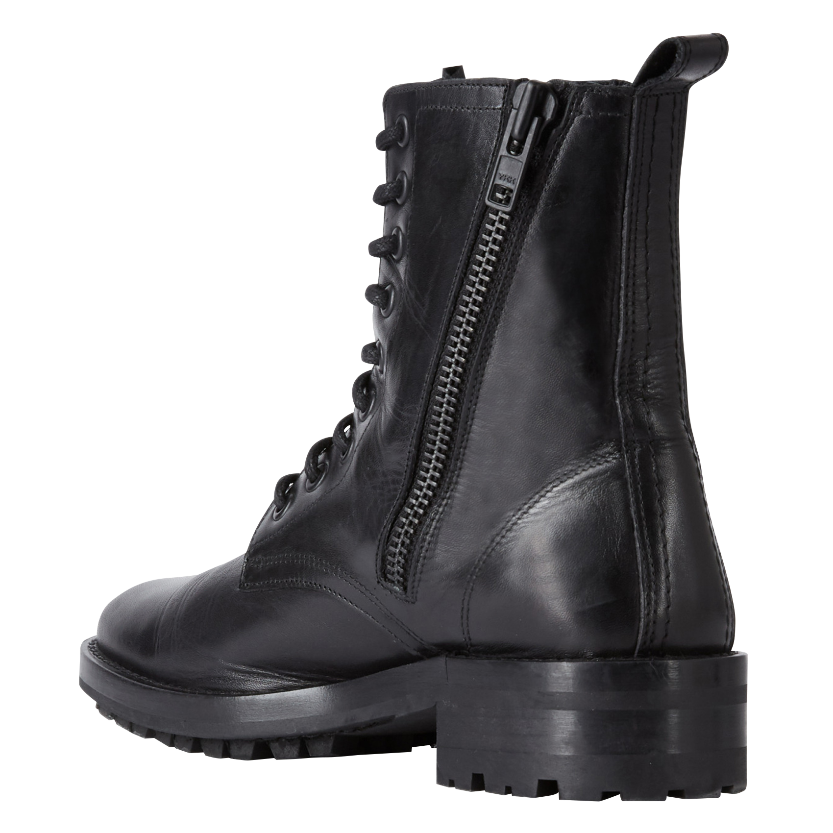 Lace-up leather mid-calf boots THE KOOPLES Black