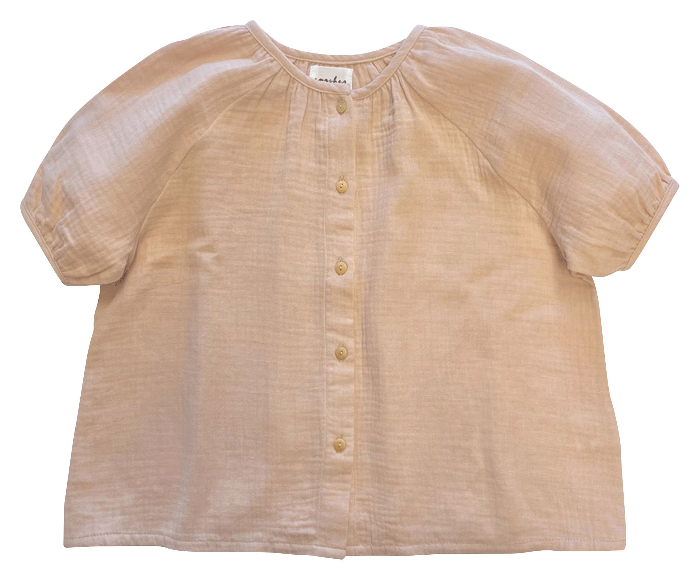 Blouse ample col rond en coton APACHES COLLECTIONS Beige