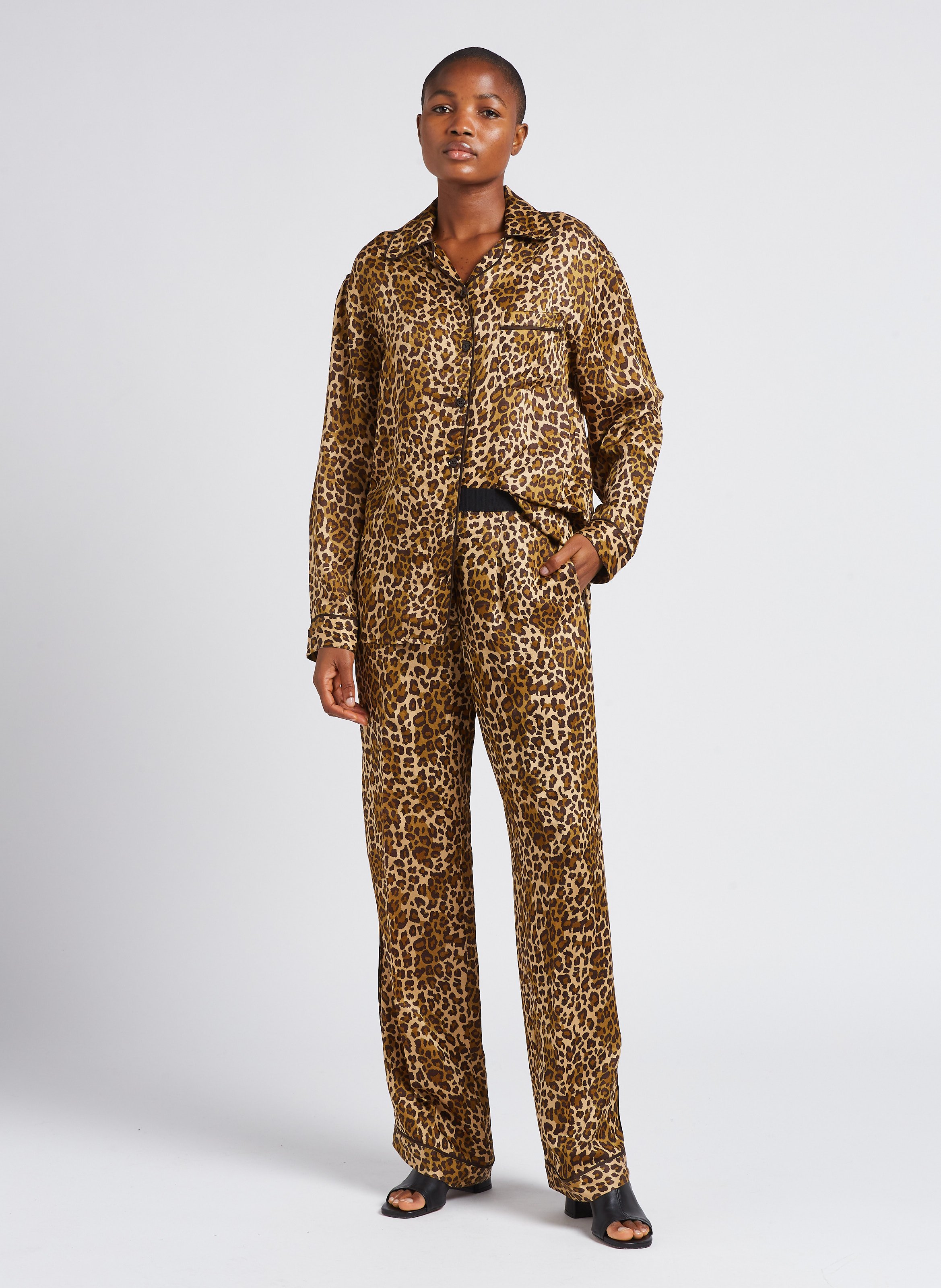 Printed shirt with classic collar LAURENCE BRAS Brown