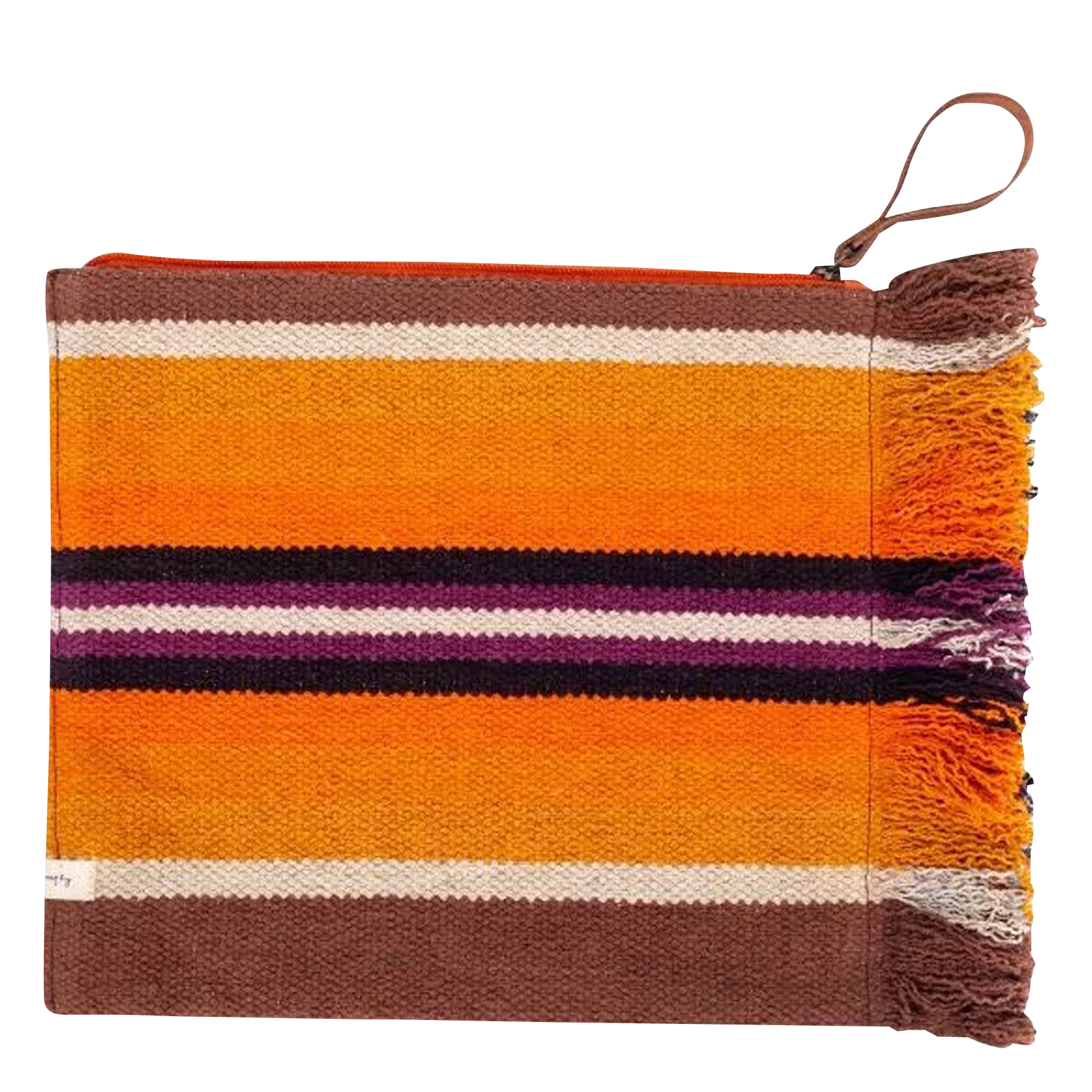 Striped fringed cotton clutch BED AND PHILOSOPHY Multicolored