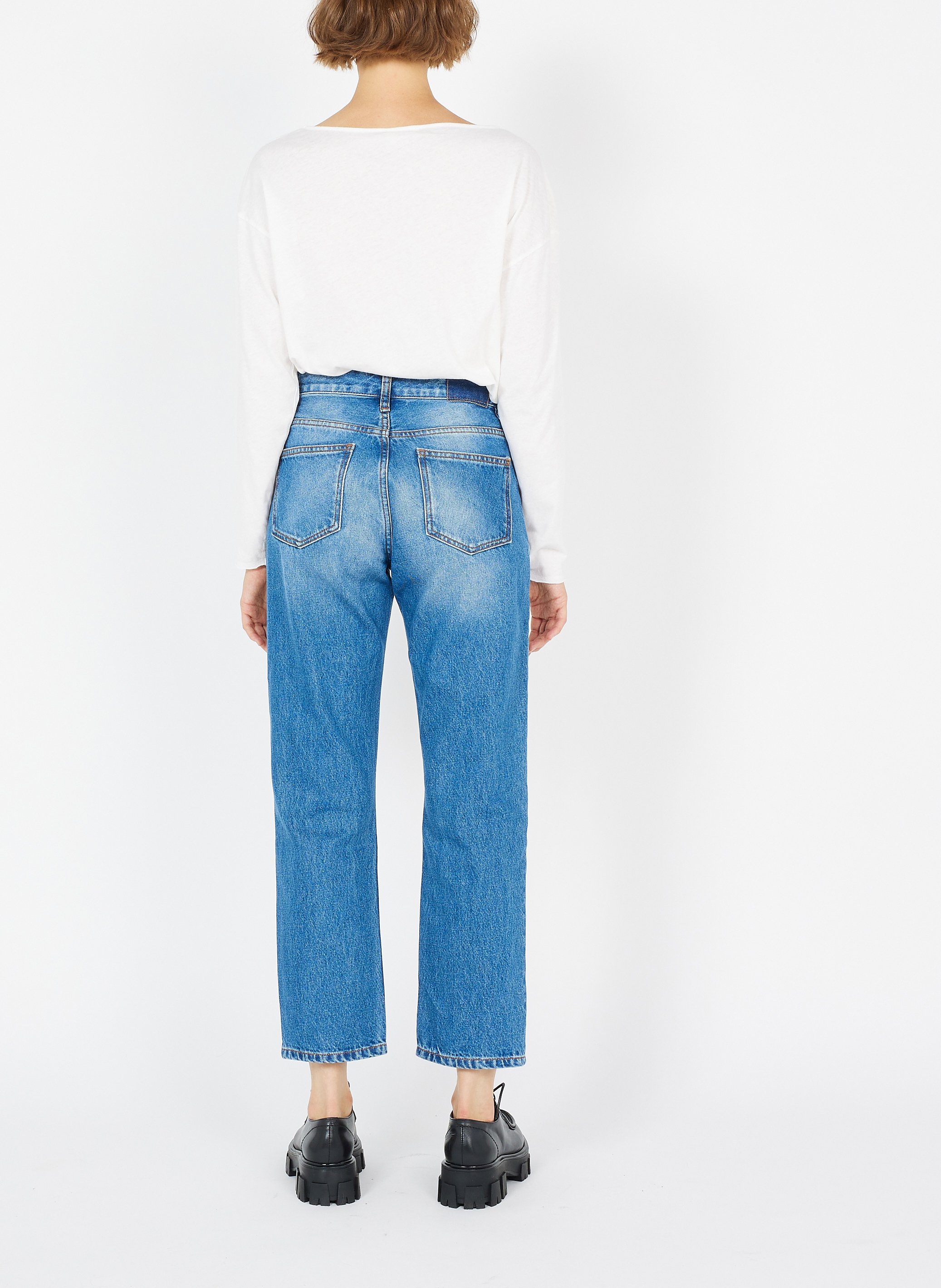 Loose-fit boat-neck cotton T-shirt AMERICAN VINTAGE White