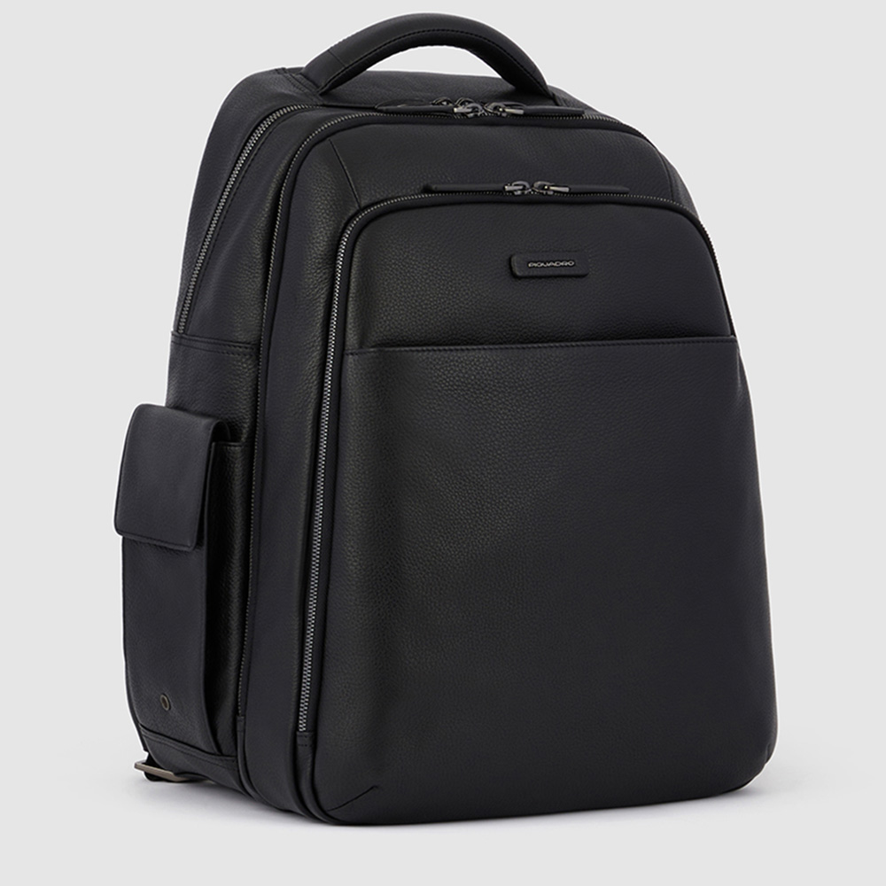 Leather backpack PIQUADRO Black