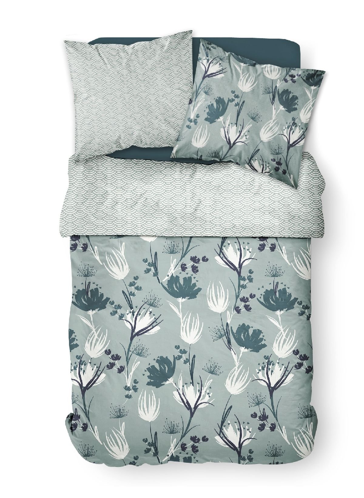Printed cotton bedding set TODAY LINGE DE MAISON Green