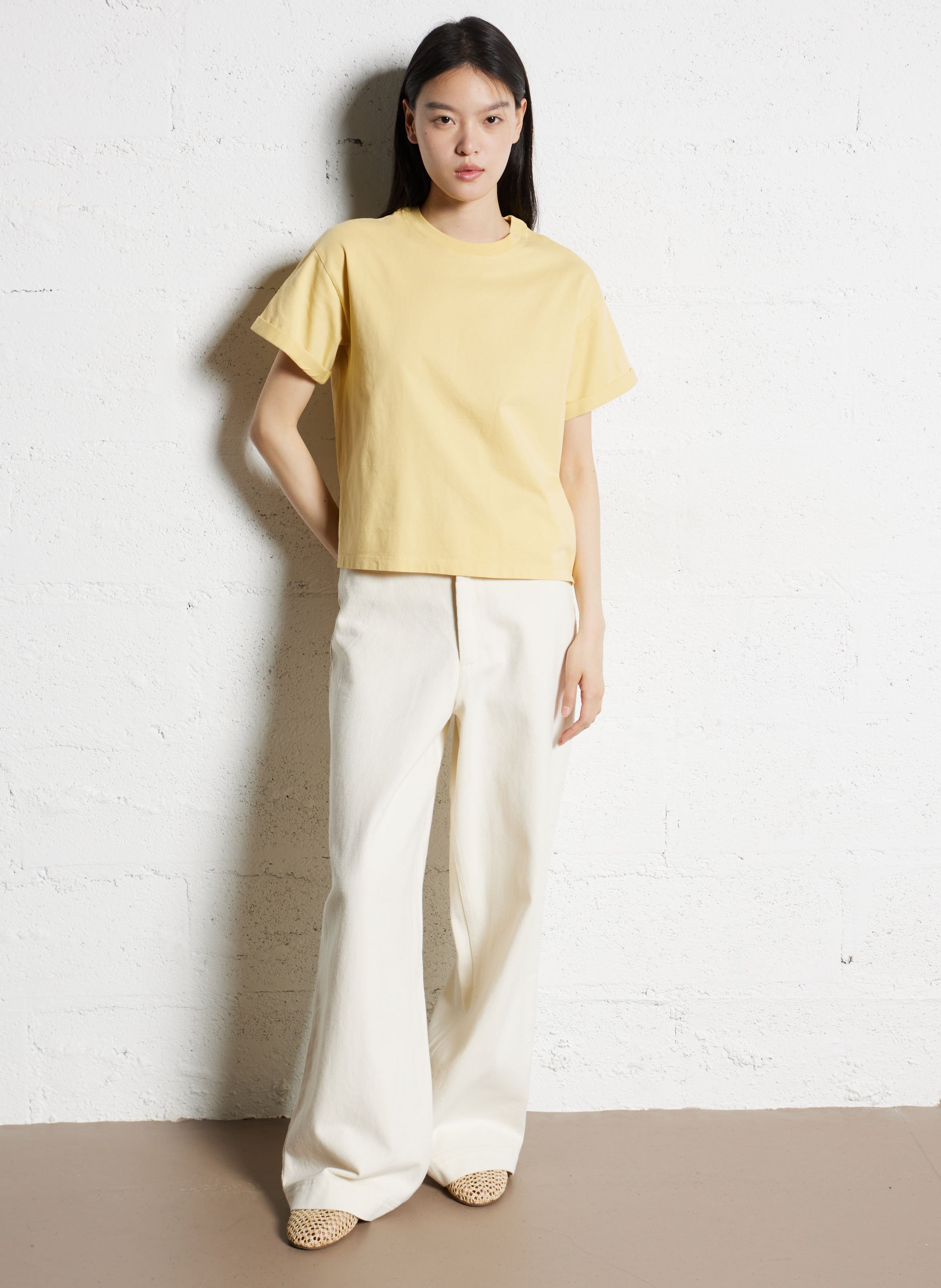 Jean large en coton LOLLYS LAUNDRY Beige