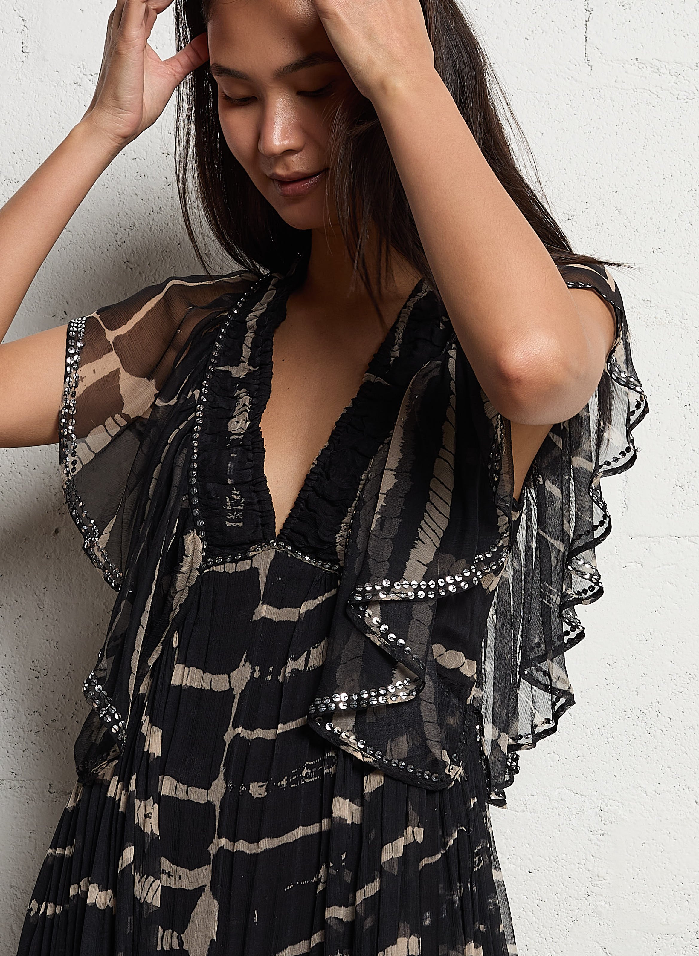 Atlas - Oversize-Pullover mit V-Ausschnitt MES DEMOISELLES Schwarz